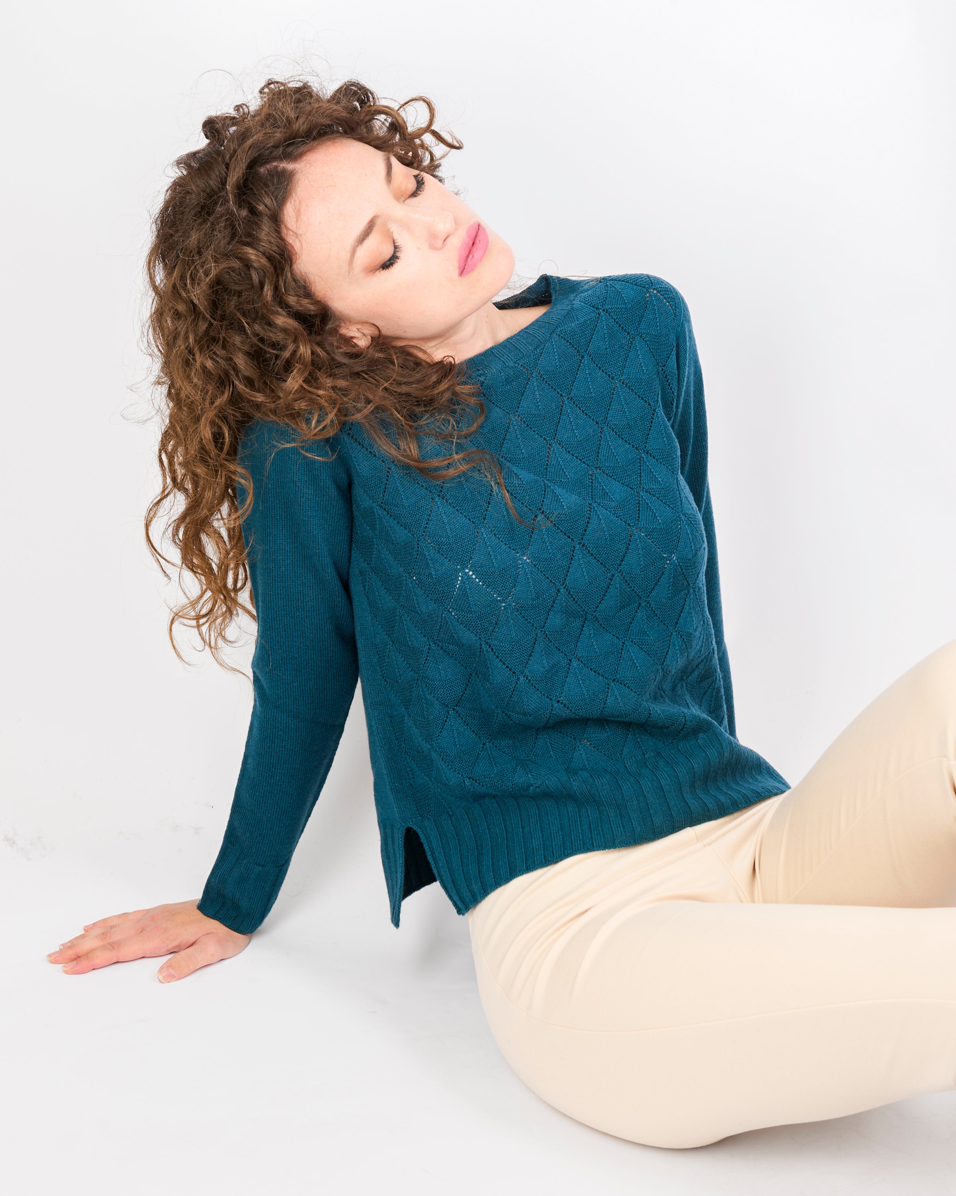 Maglia paricollo pura lana rombi VENTAGLIETTI