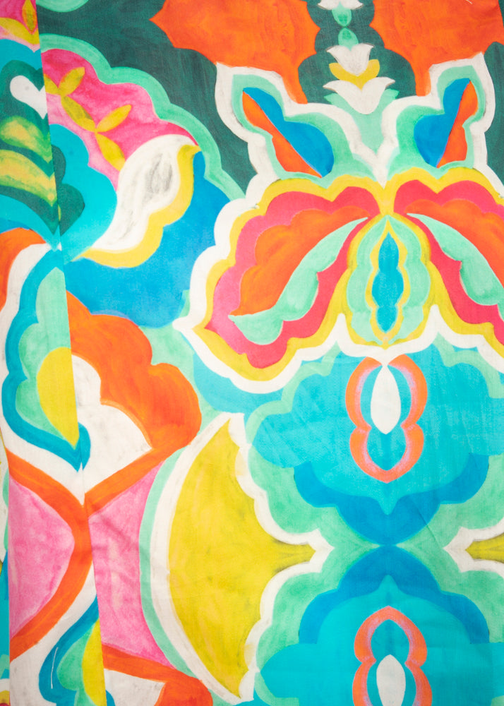 Blusa in cotone fantasia dipinta 3422