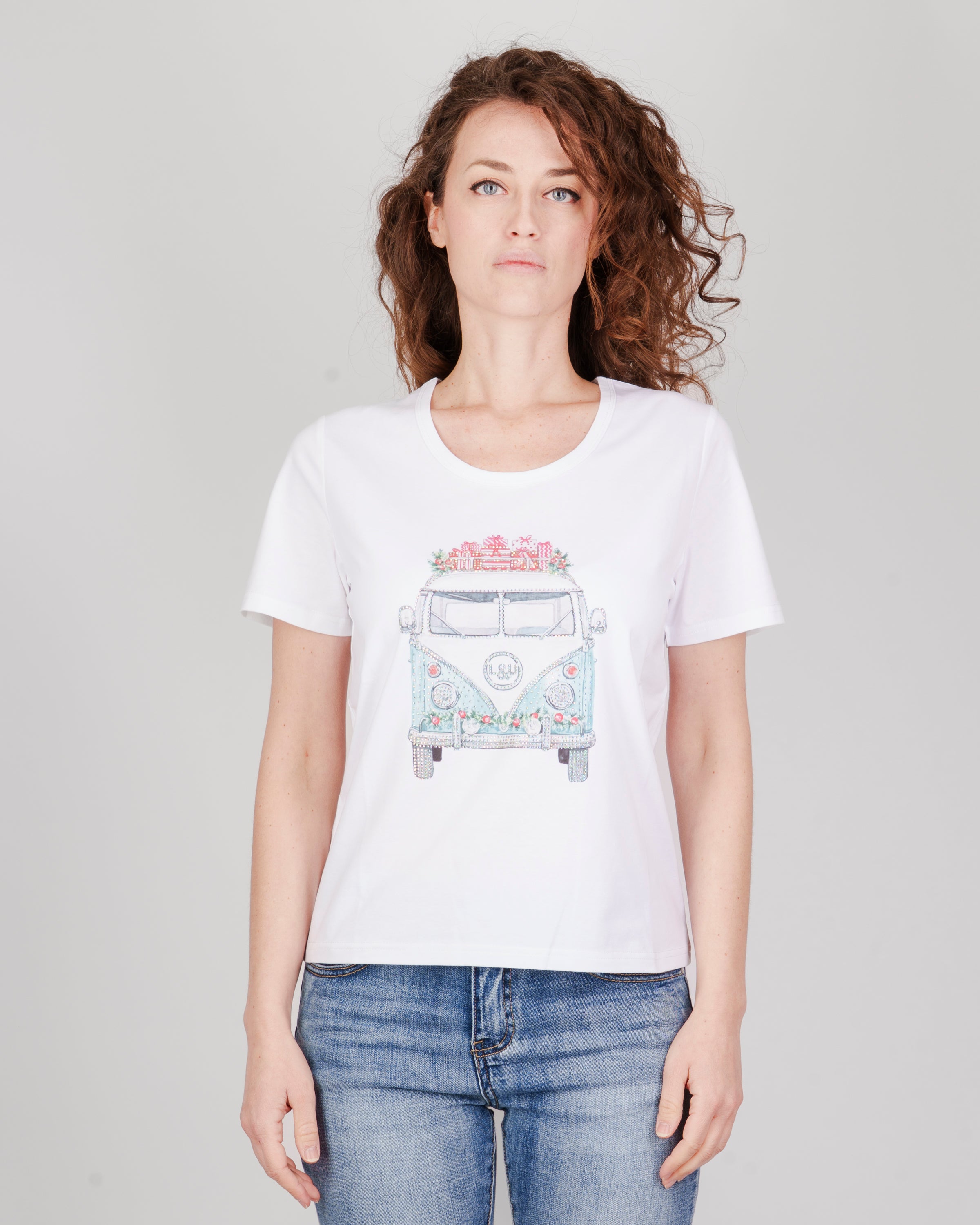 Maglia scollo Madonna stampa macchina 5525