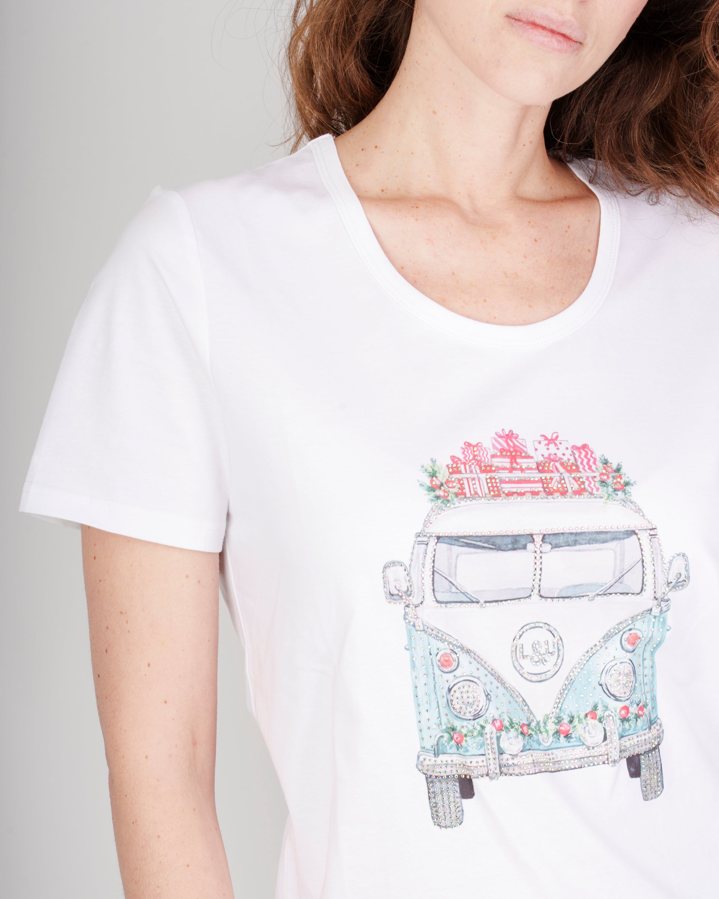 Maglia scollo Madonna stampa macchina 5525