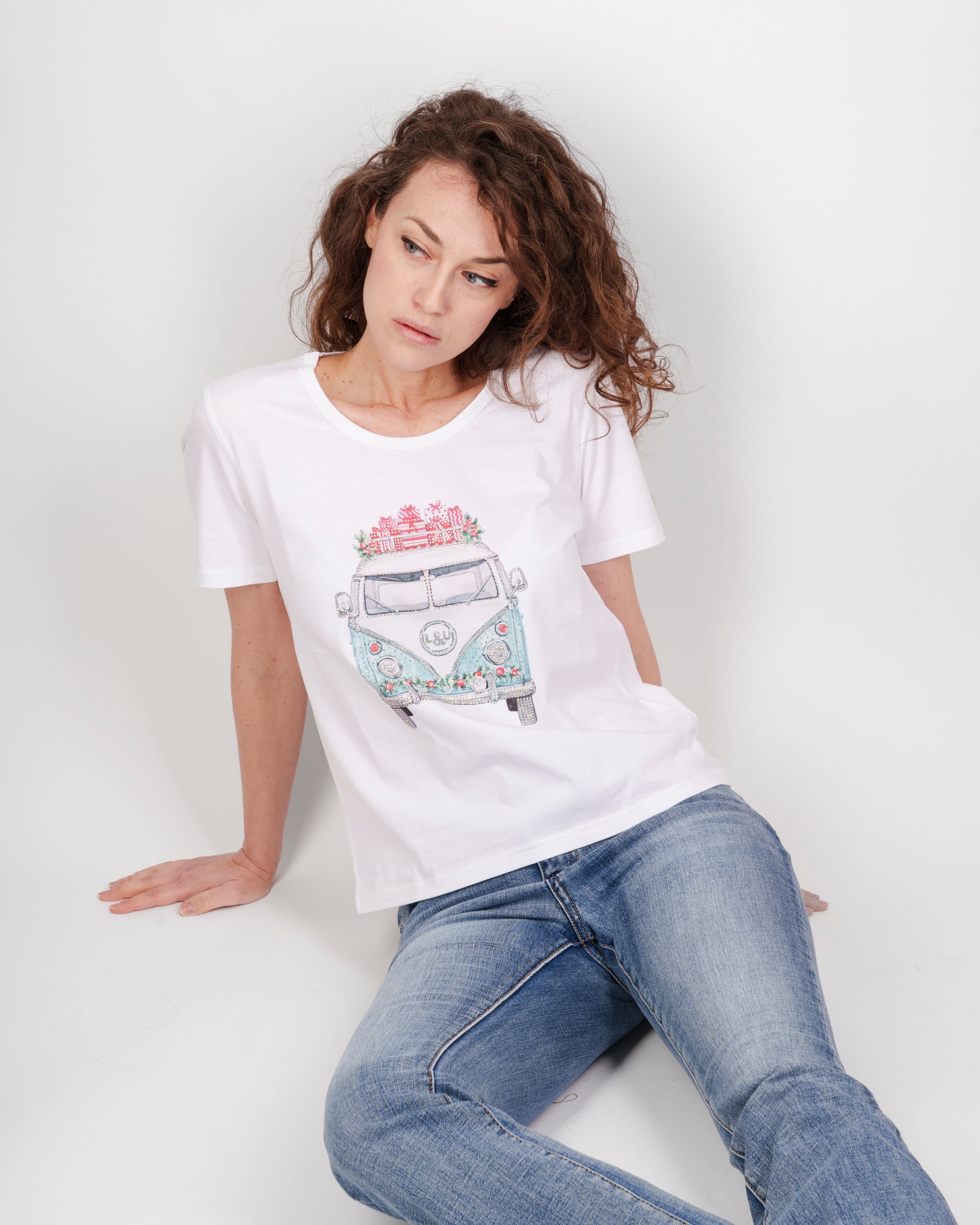 Maglia scollo Madonna stampa macchina 5525