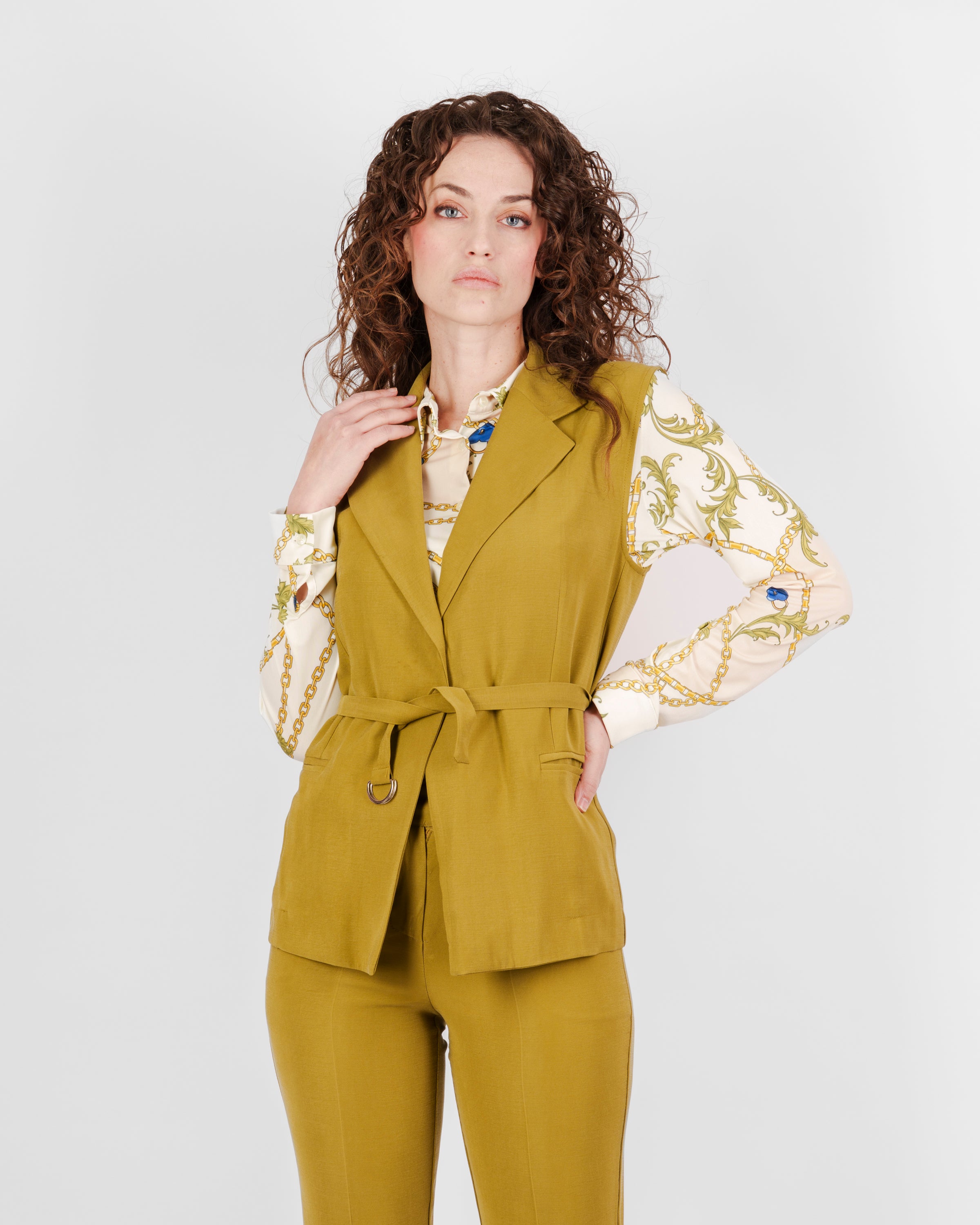 Giacca Gilet bottone e cinta 7013/36