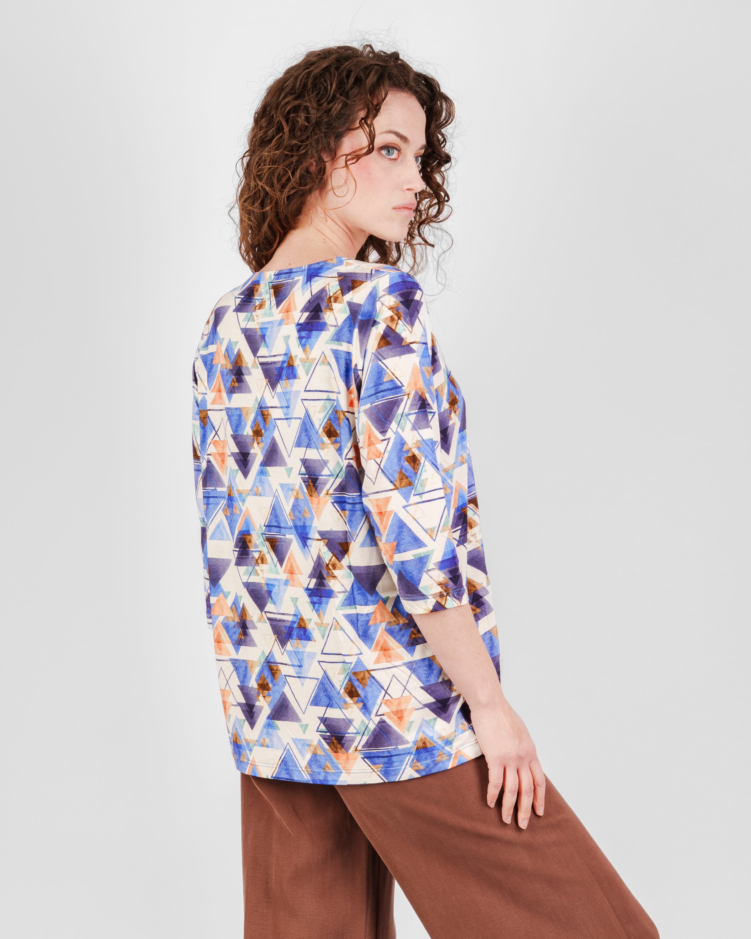 Maglia in viscosa fantasia OVER 3/4