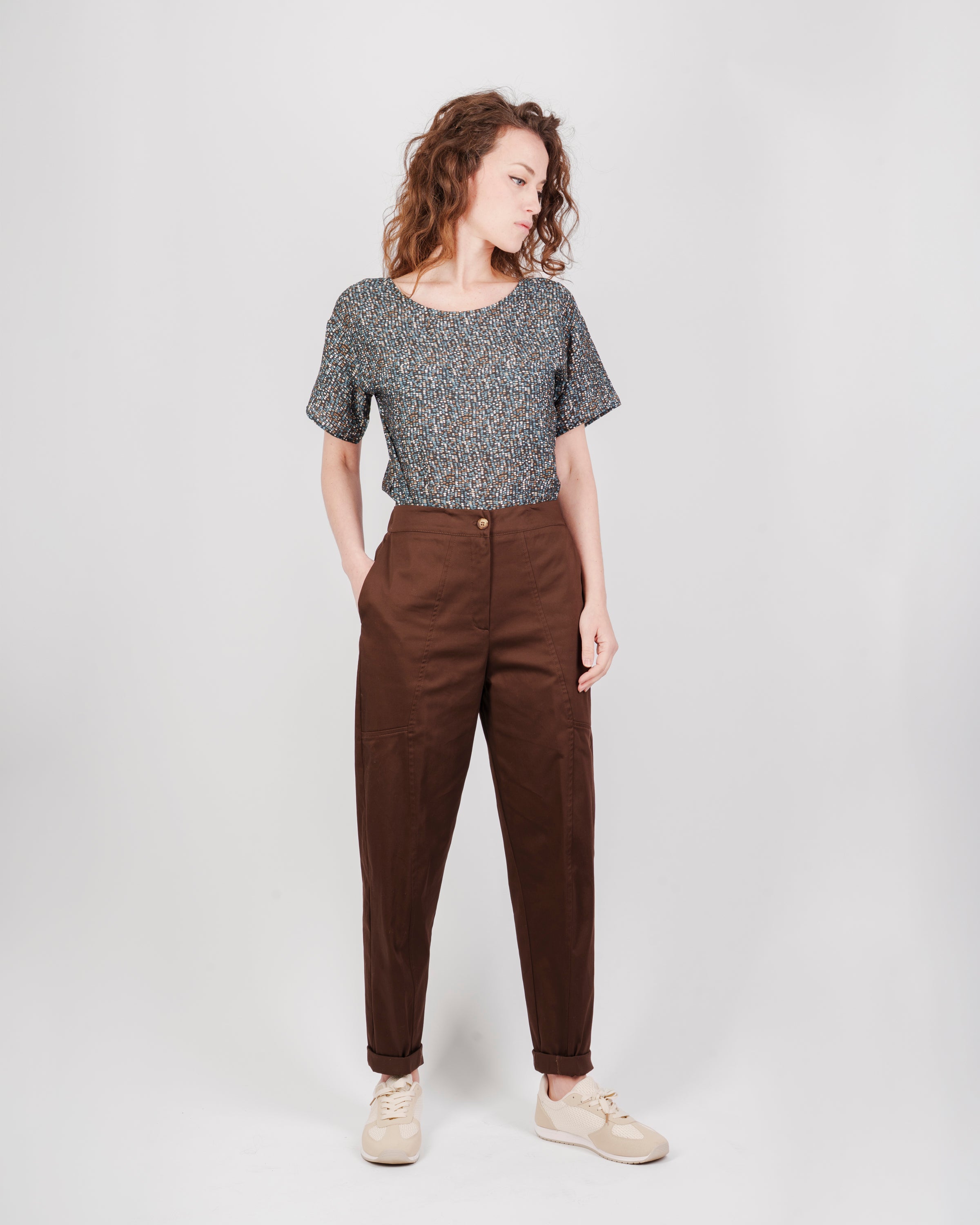 Pantalone in cotone elastico dietro DS 5704