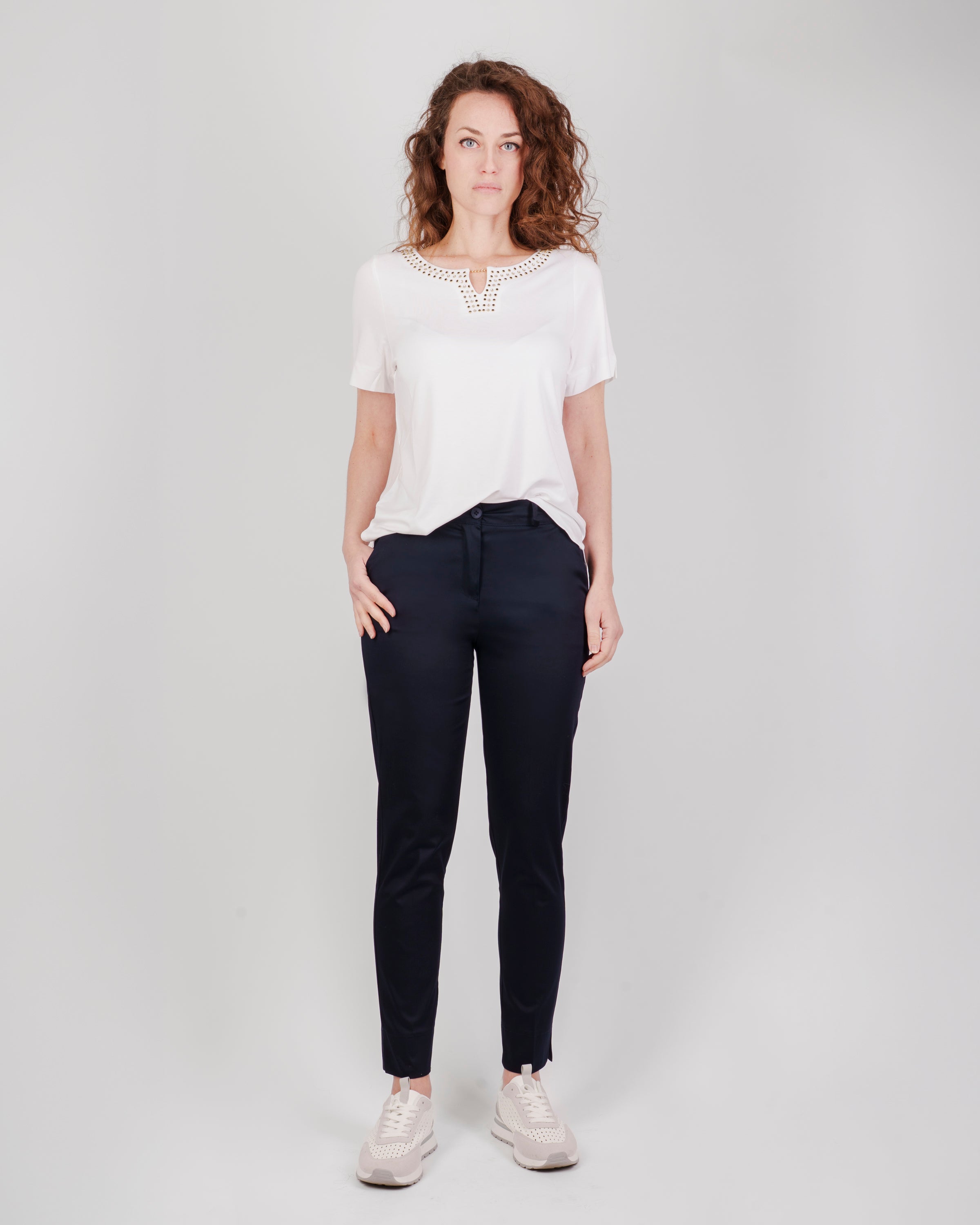 Pantalone rasatello di cotone elastic vita 1019/31