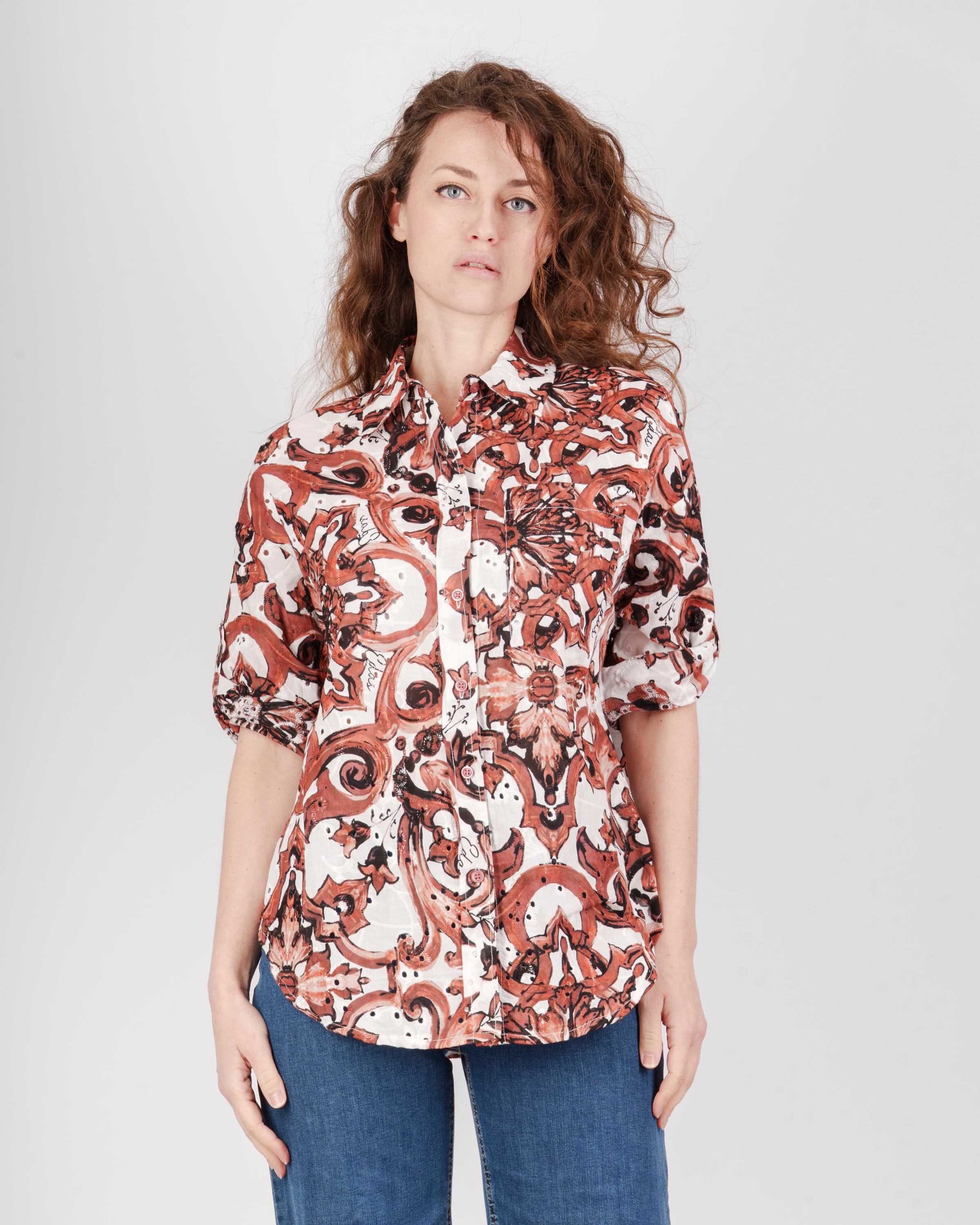 Camicia sangallo stampa maiolica SURETTA