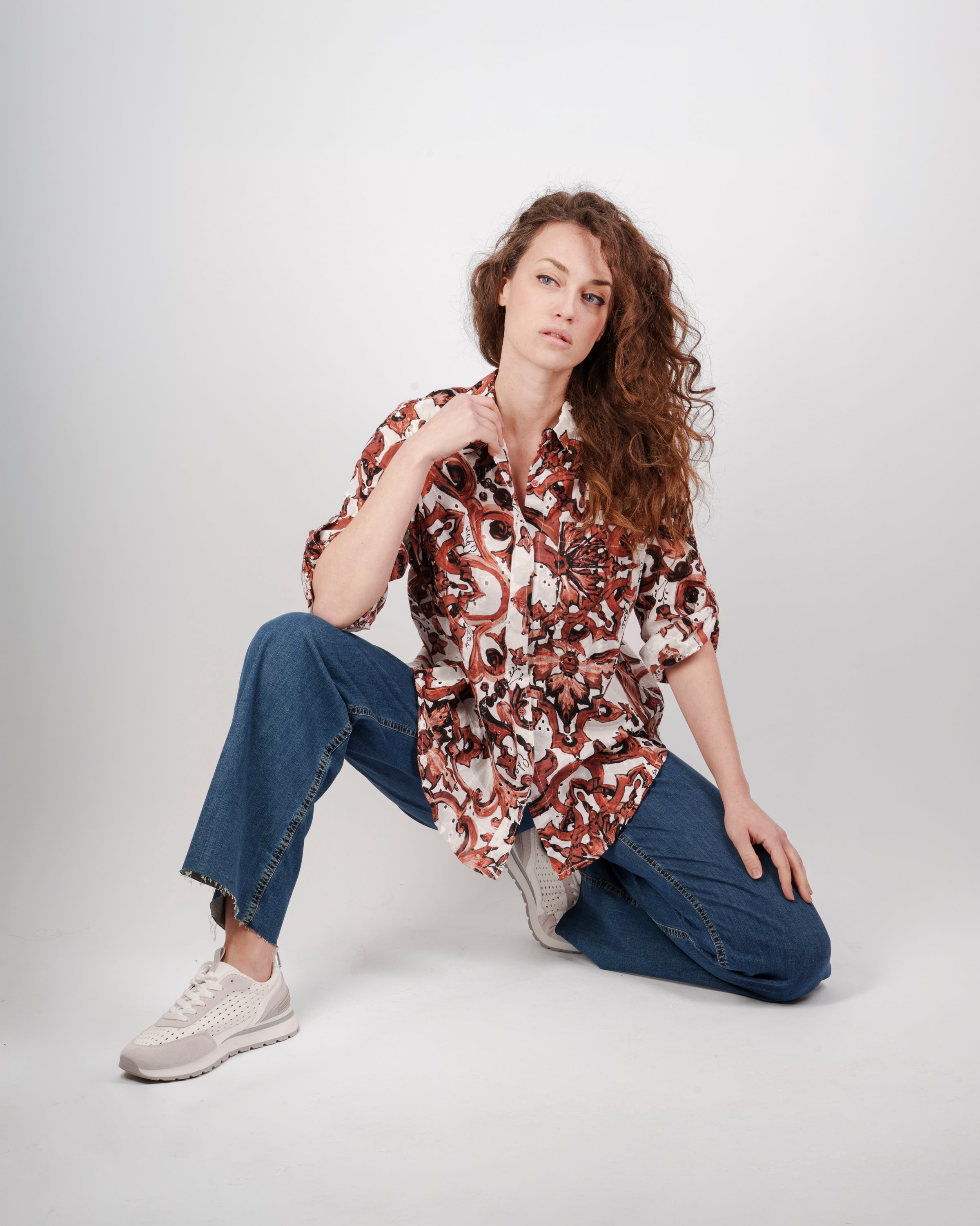 Camicia sangallo stampa maiolica SURETTA