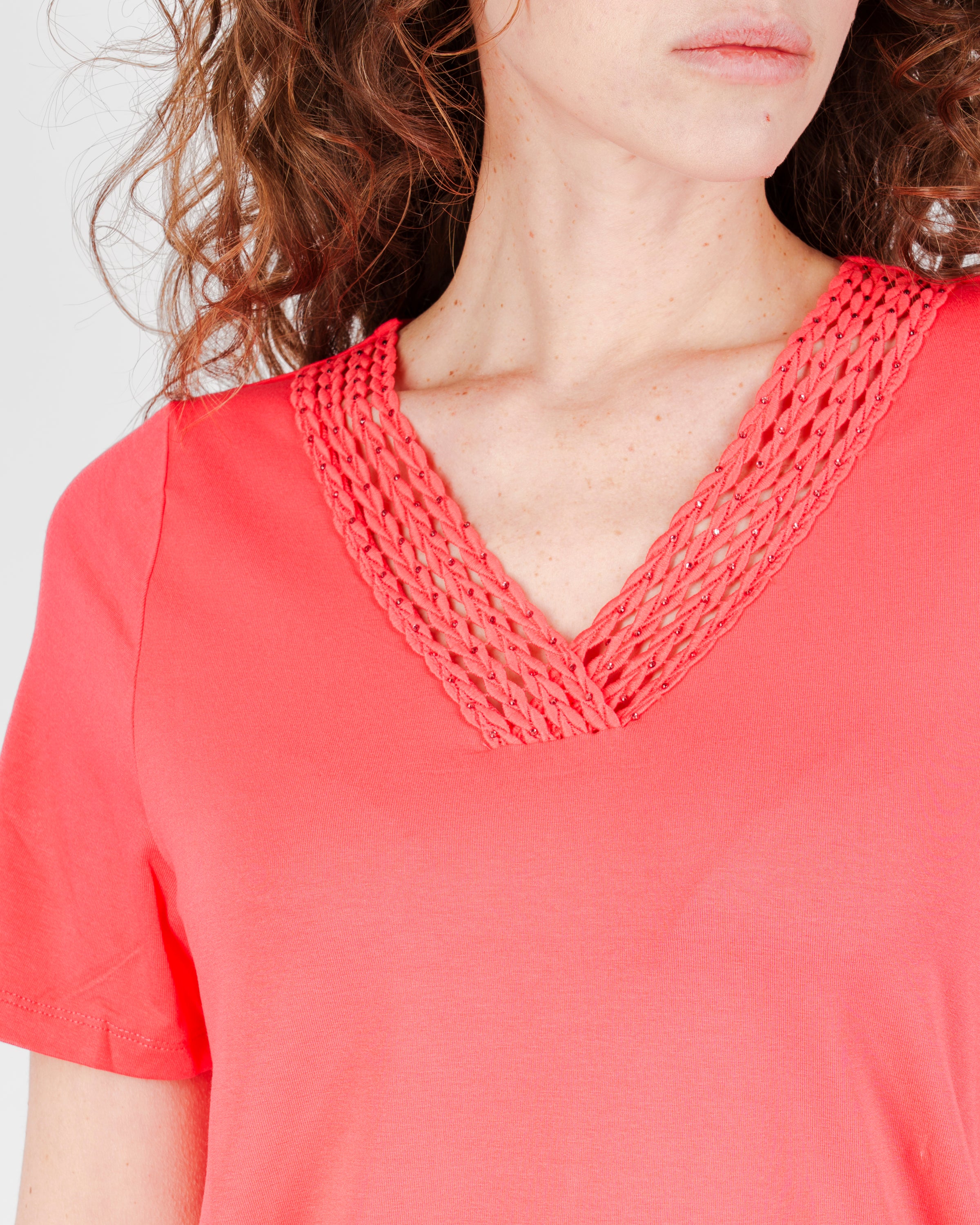 Maglia scollo V passamaneria 8121