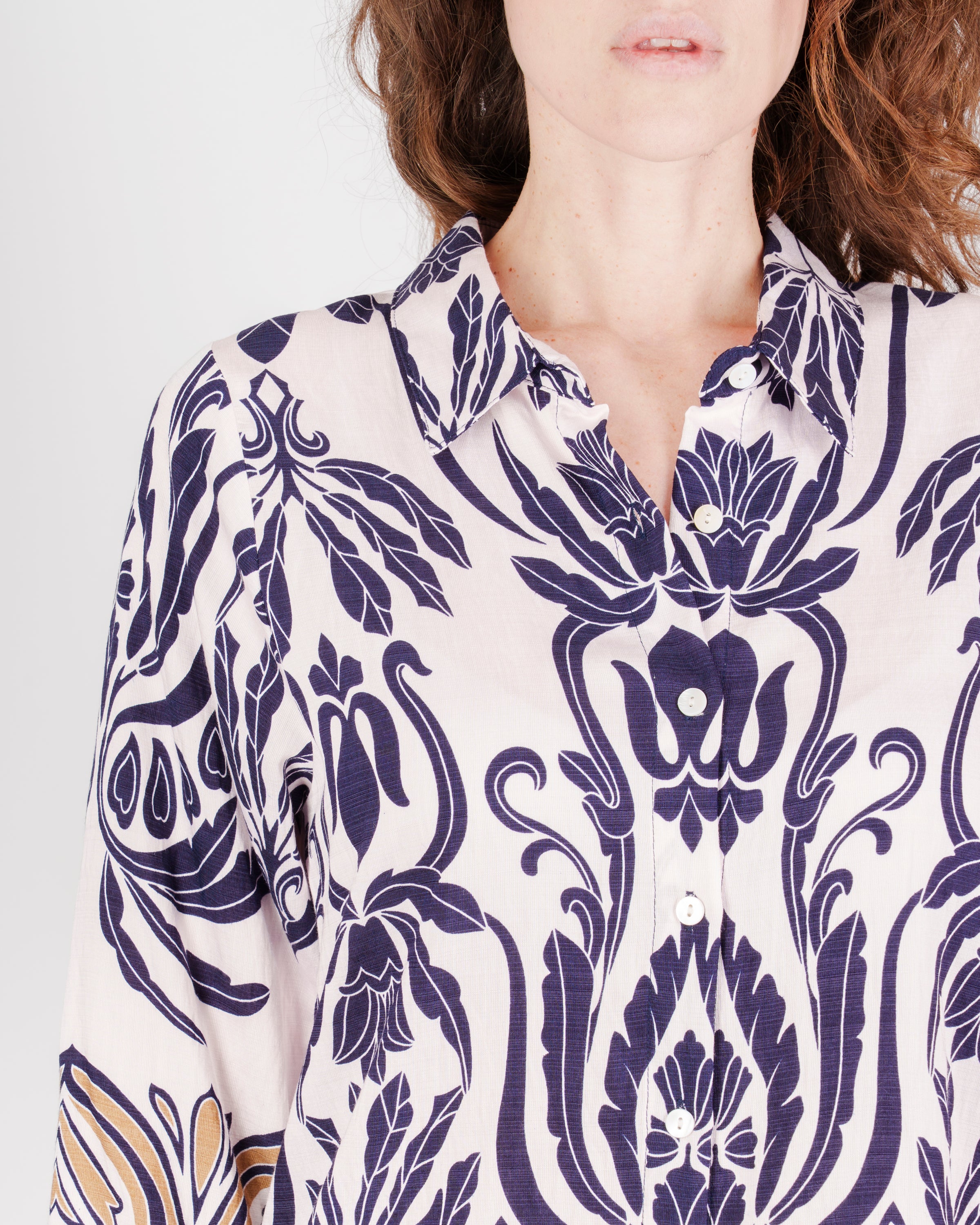 Camicia manica 3/4 fantasia damascata 5570
