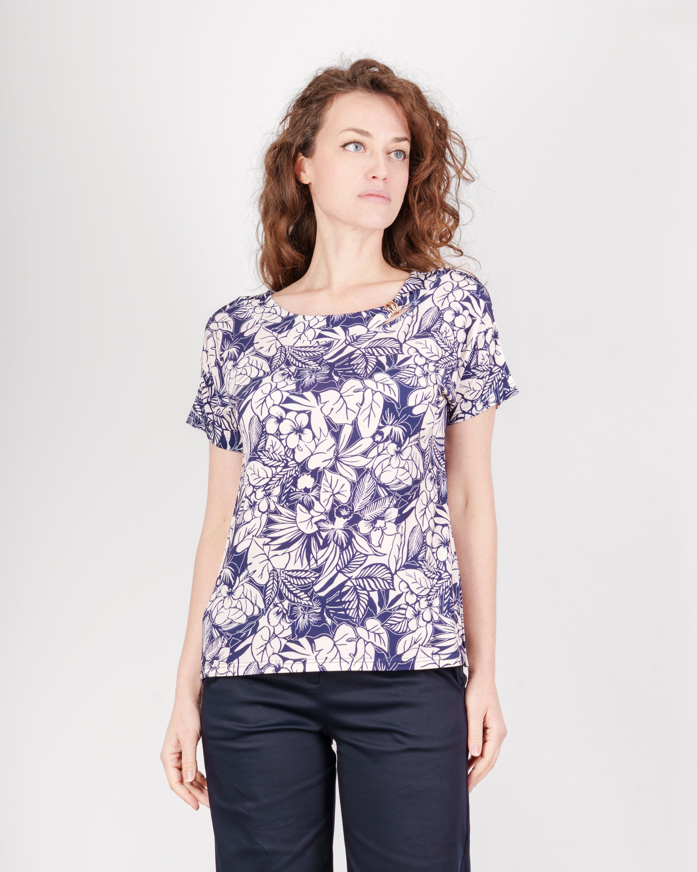 Maglia M/M foglie + anello S-172