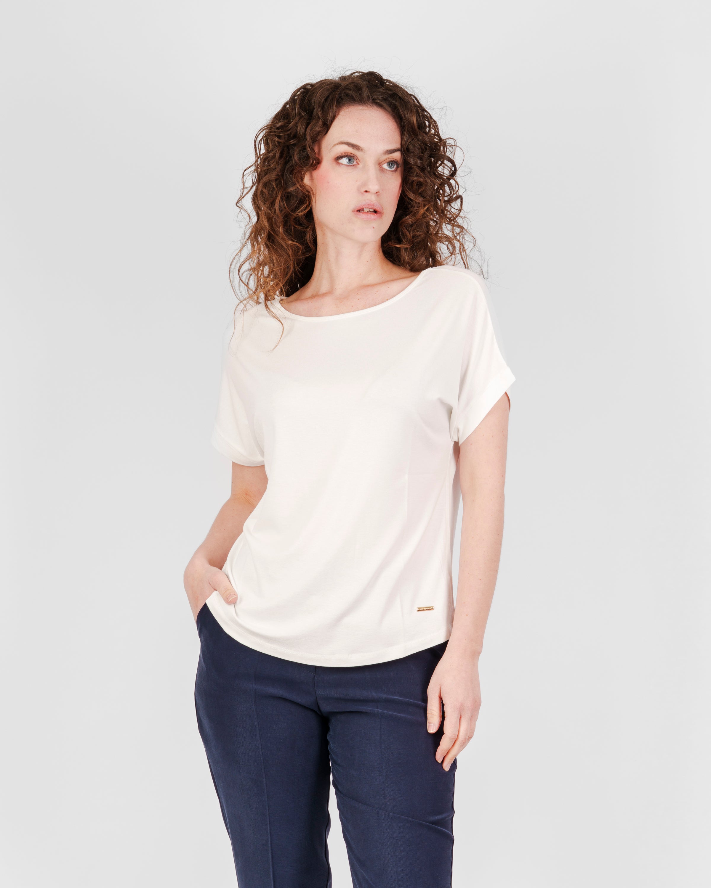 Maglia kimono in viscosa stondata A-05