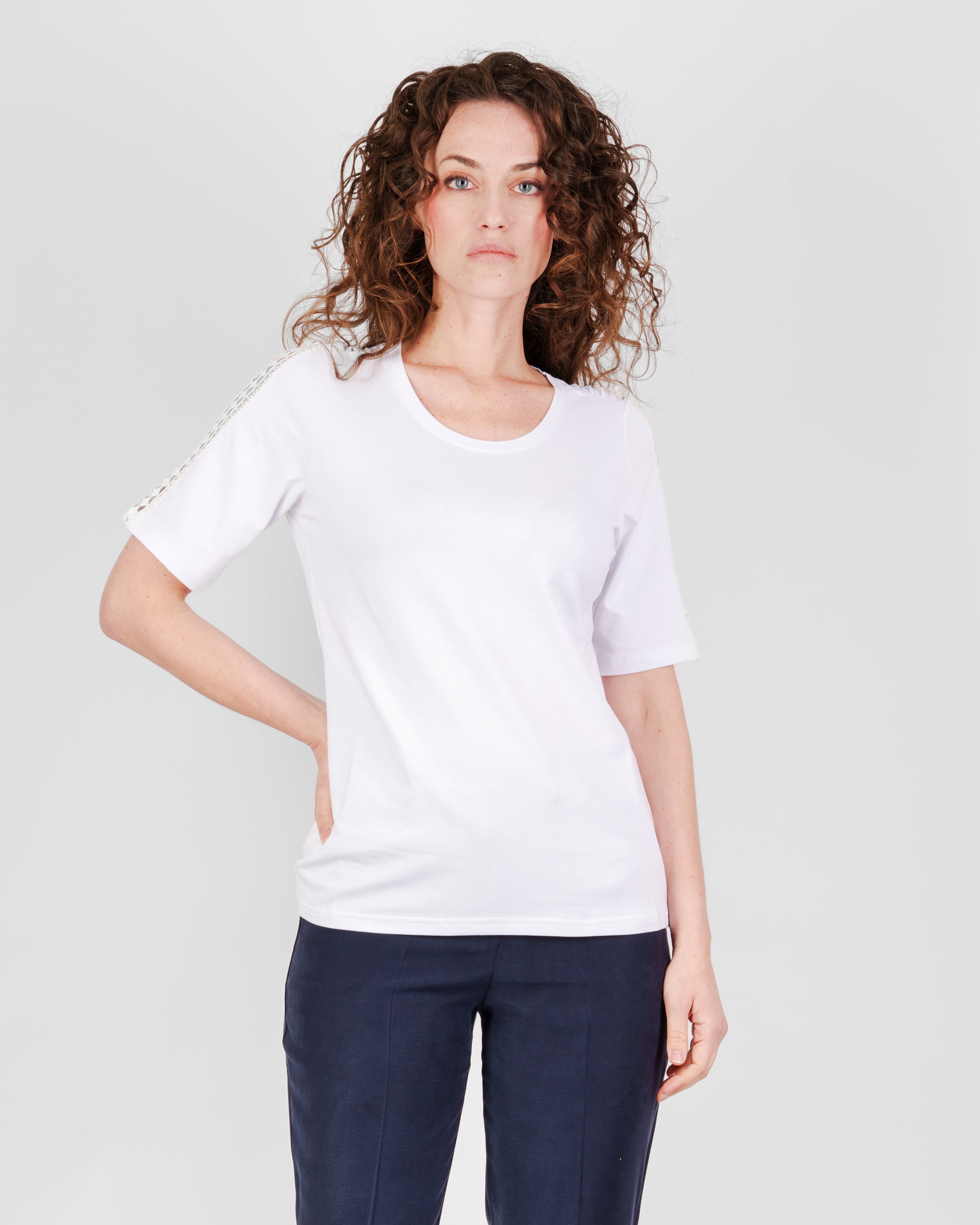 Maglia in jersey M/M macramè maniche S-151