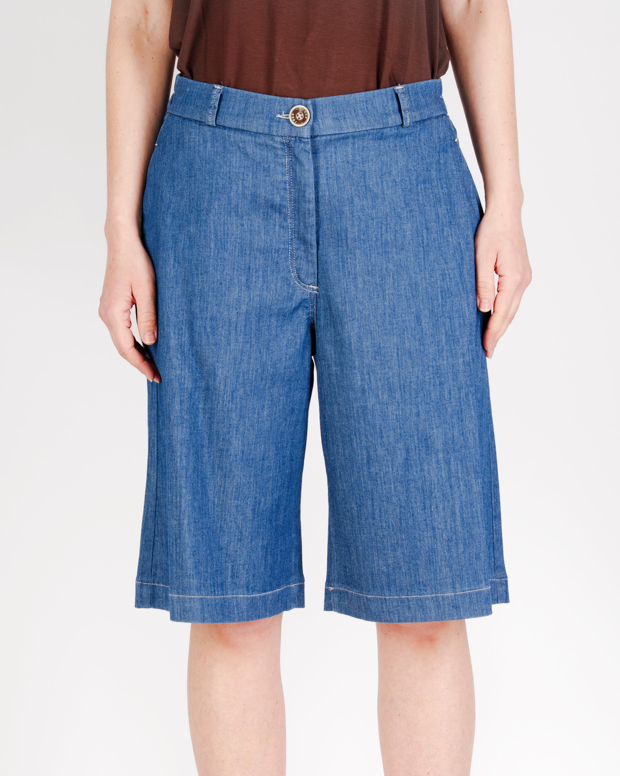 Bermuda elastico dietro e bottone jeans DANILA