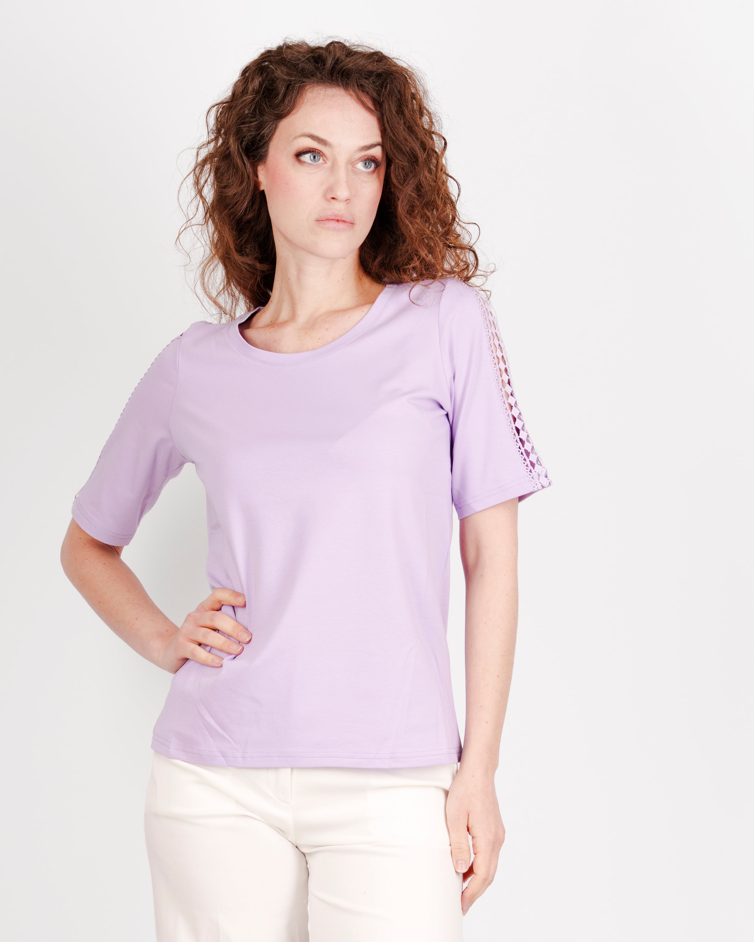 Maglia in jersey M/M macramè maniche S-151