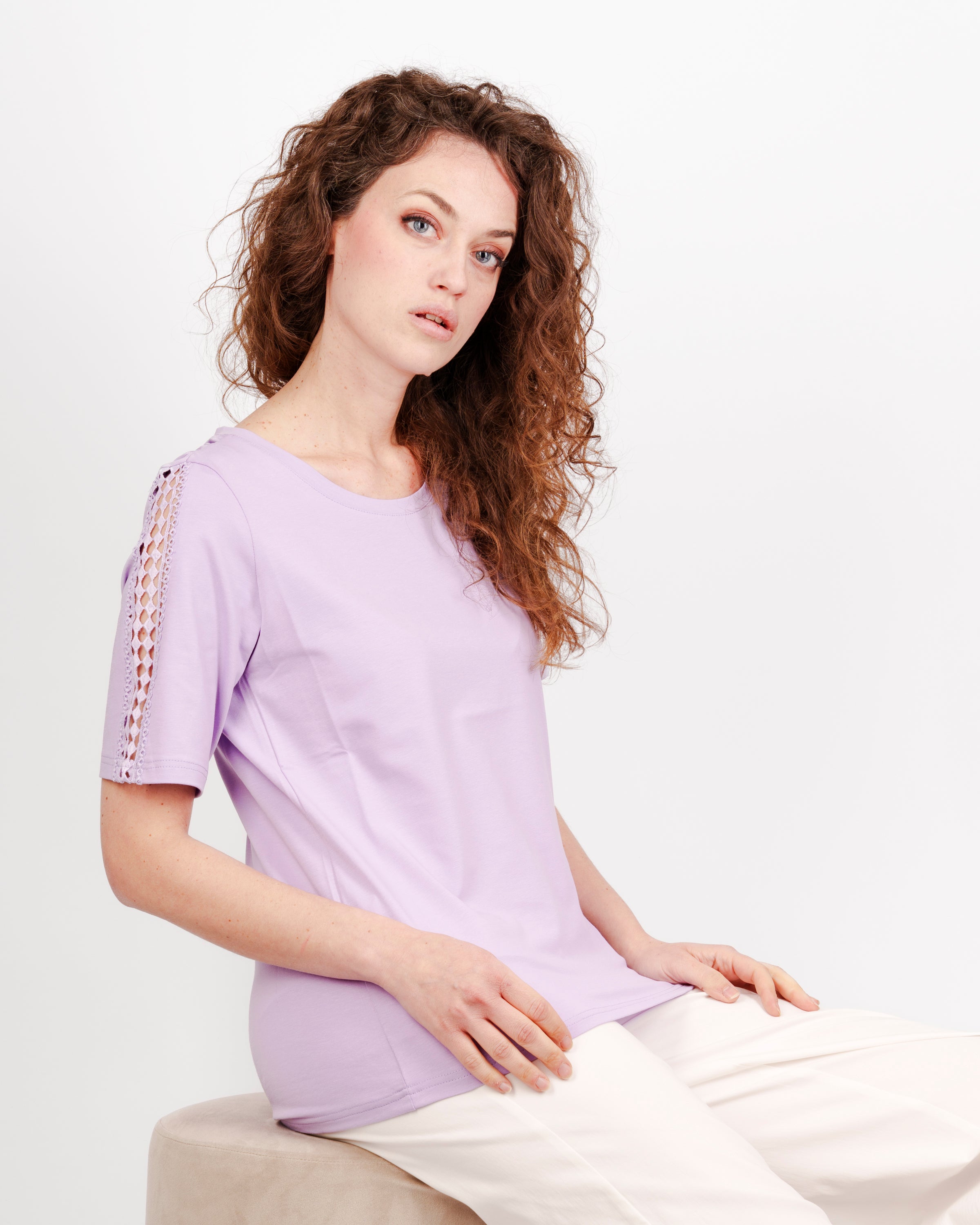 Maglia in jersey M/M macramè maniche S-151