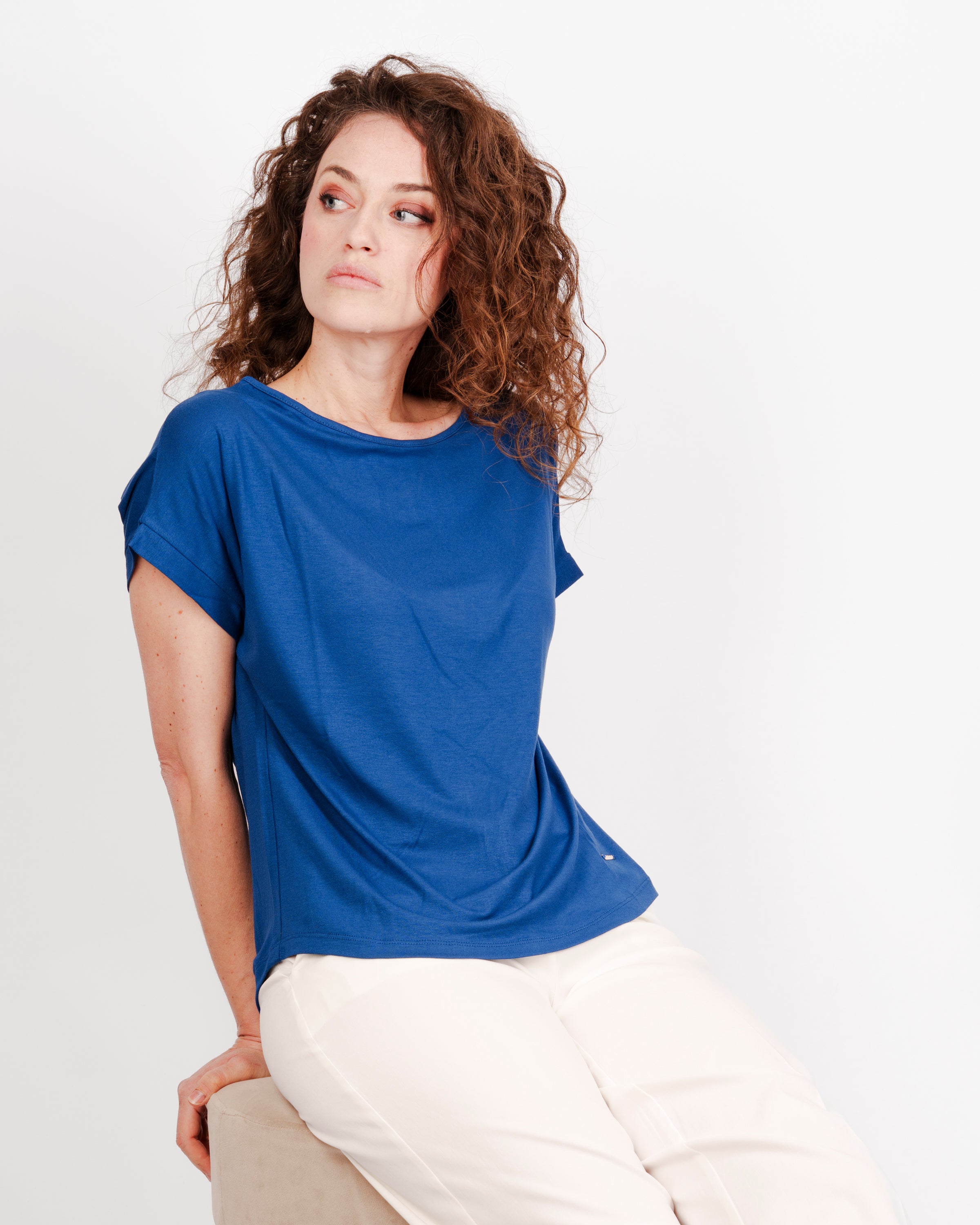 Maglia kimono in viscosa stondata A-05