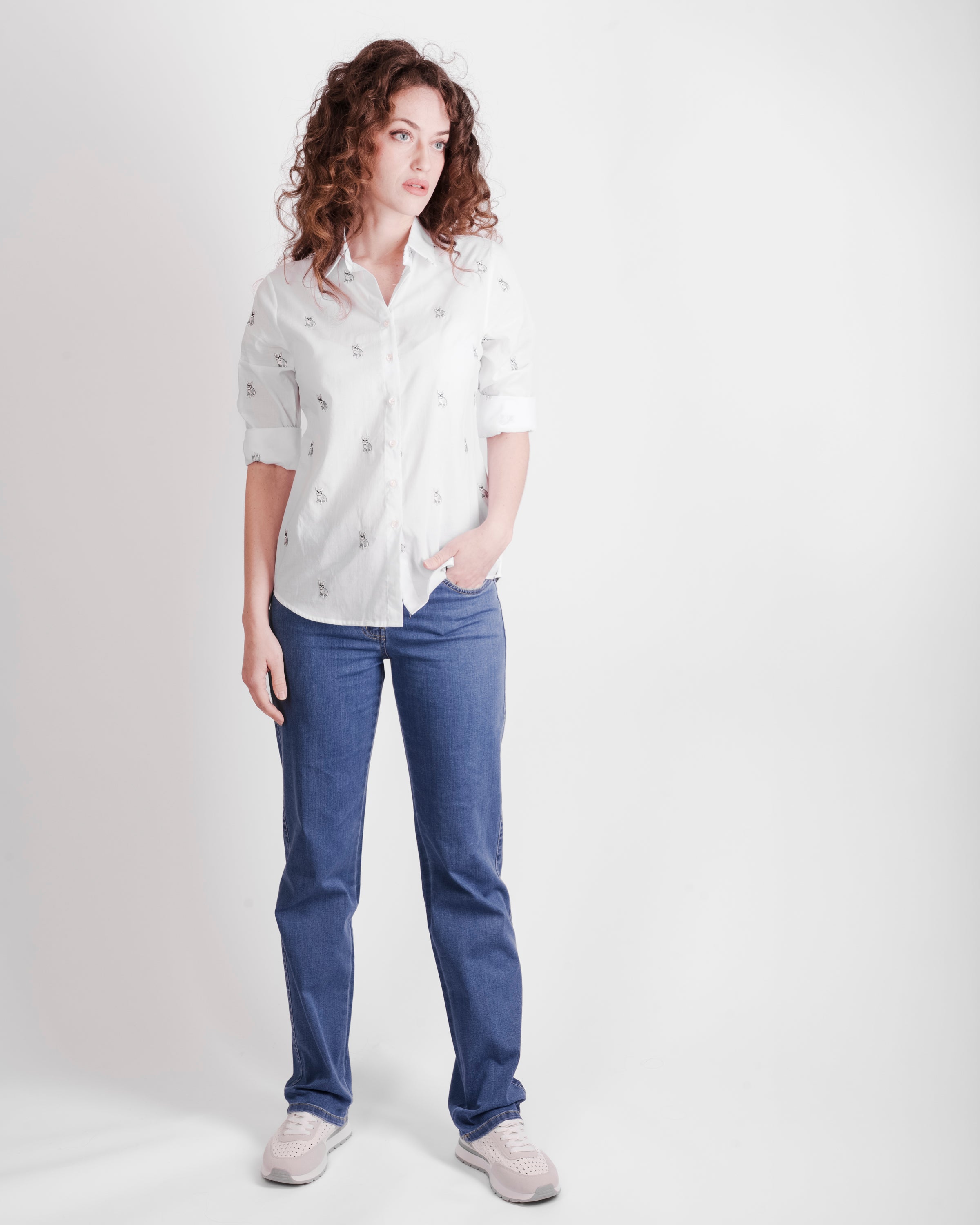 Camicia cotone ricamo cagnolini 26-64
