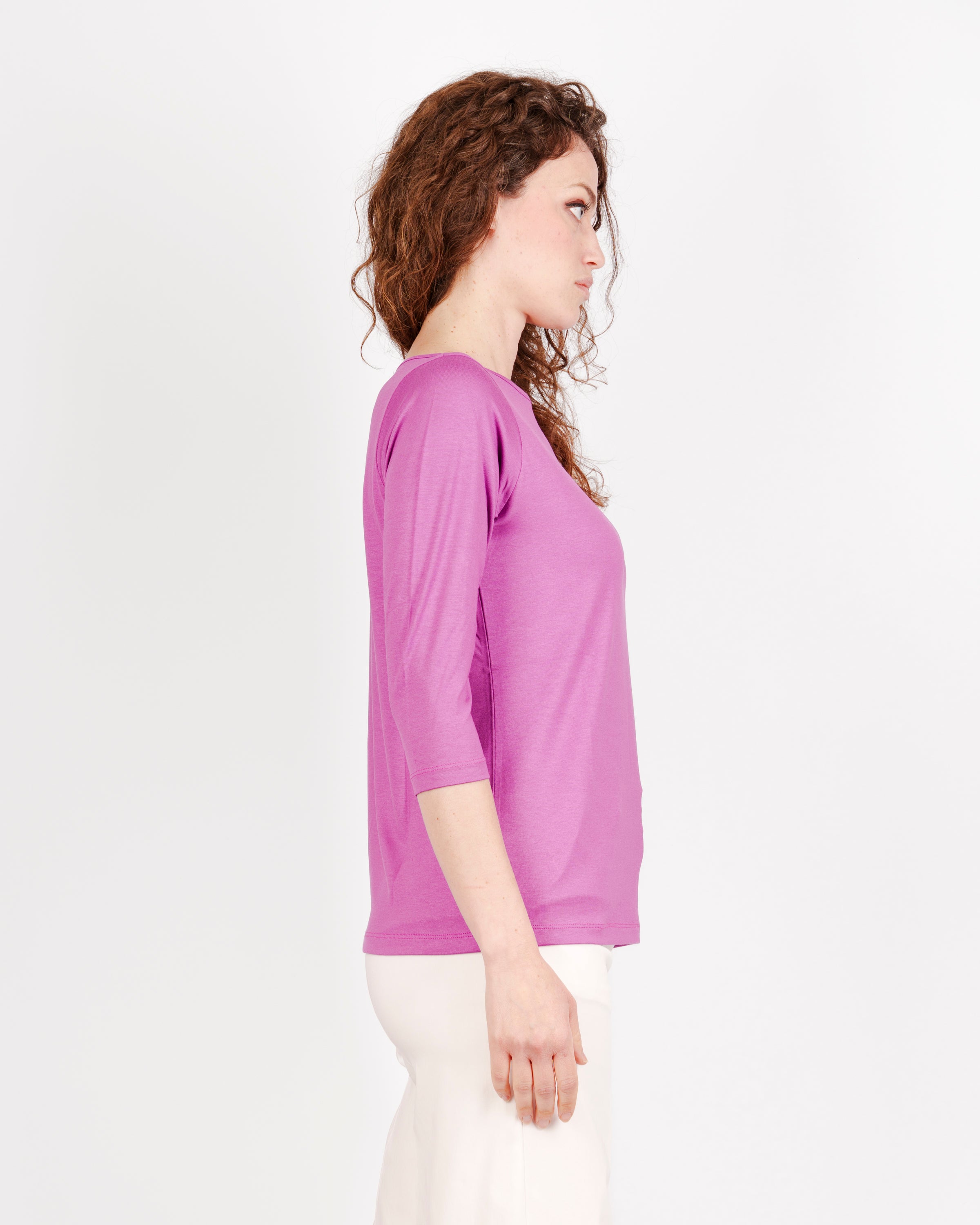 Maglia scollo barchetta viscosa BASICA 3/4