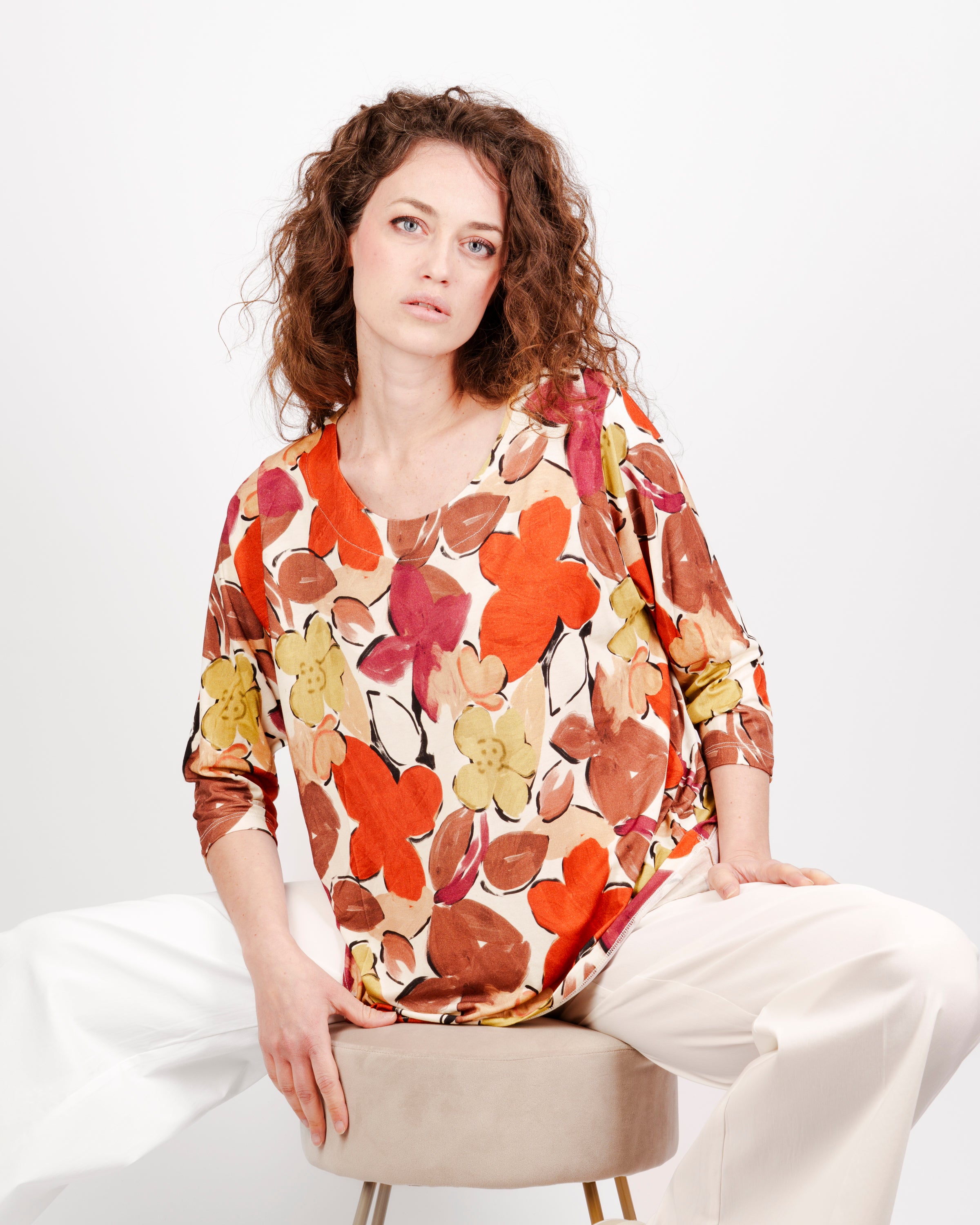 Maglia manica 3/4 viscosa OVER 74044