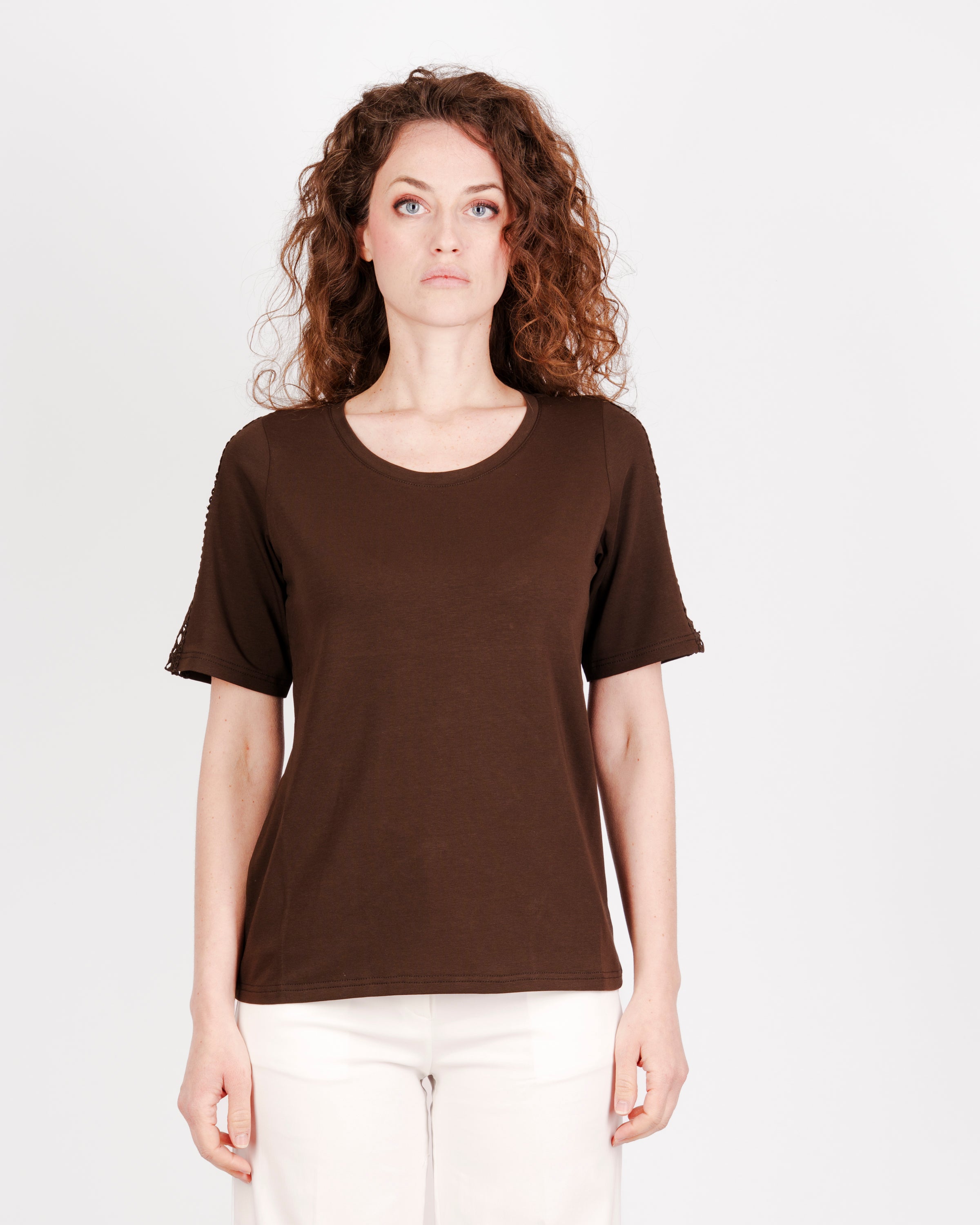 Maglia in jersey M/M macramè maniche S-151