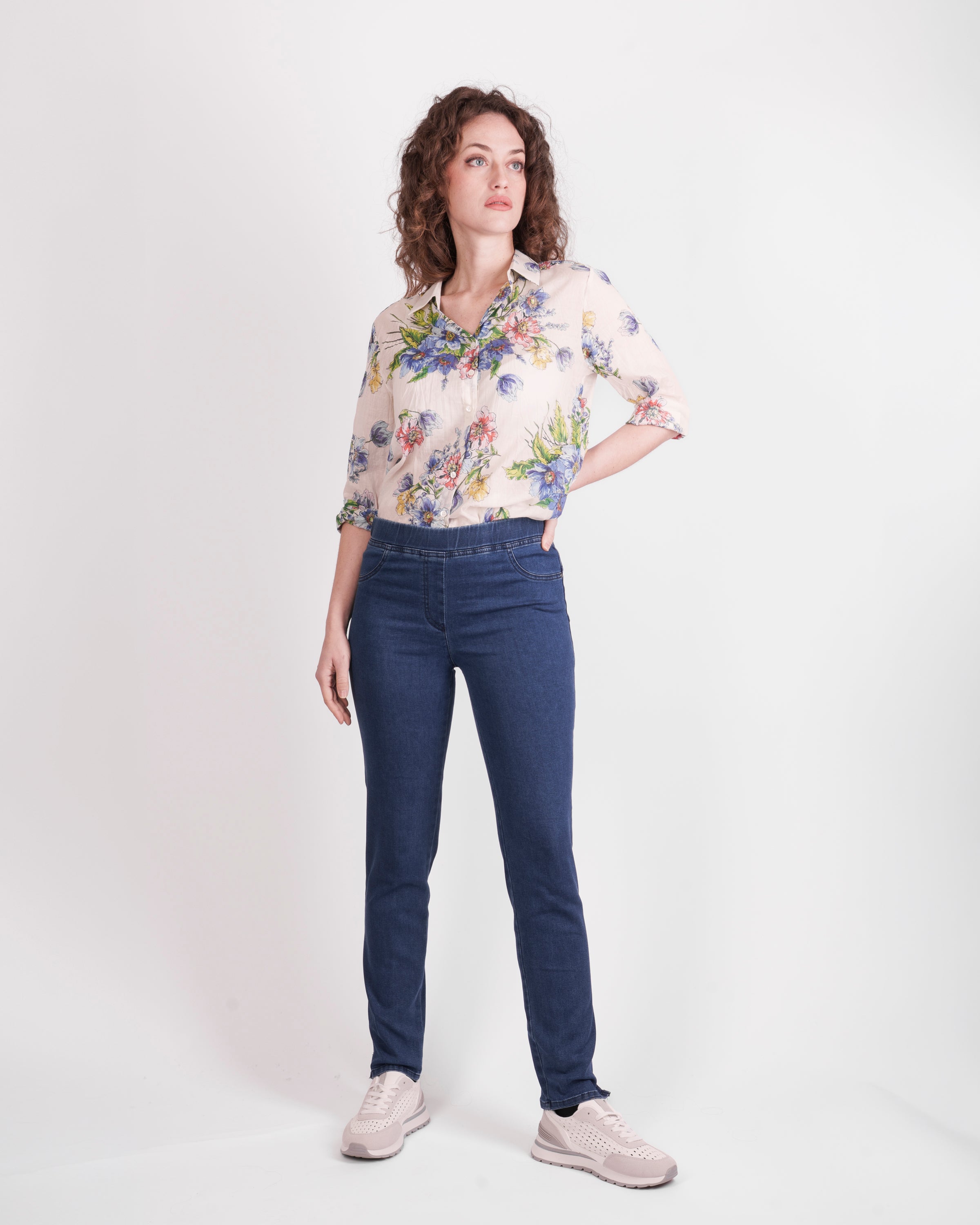 Jeans elastico in vita 13806