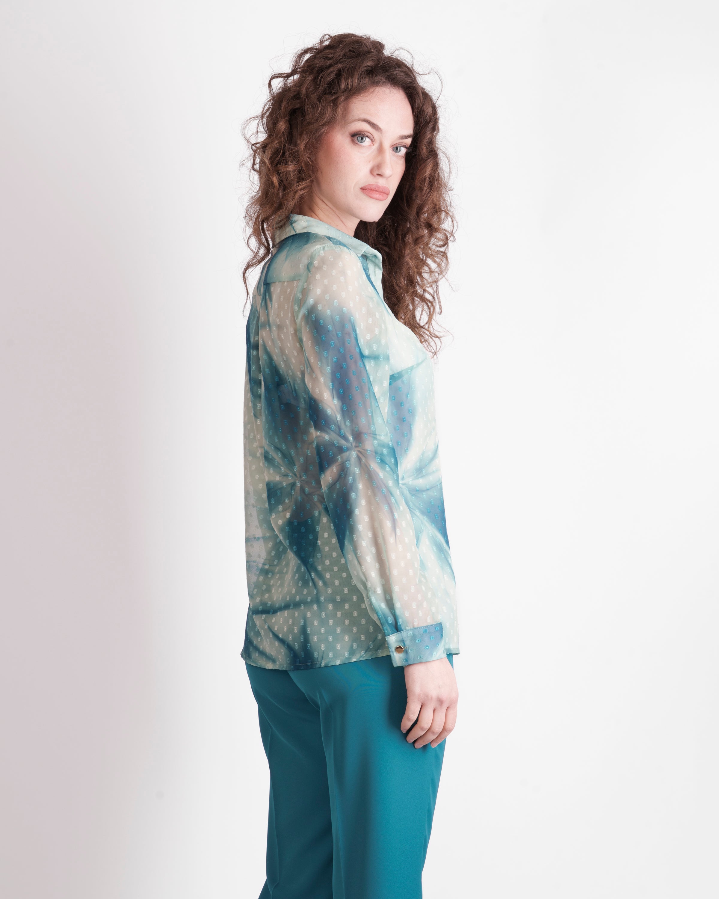 Camicia devorata fantasia fiore sfumato SCOPA