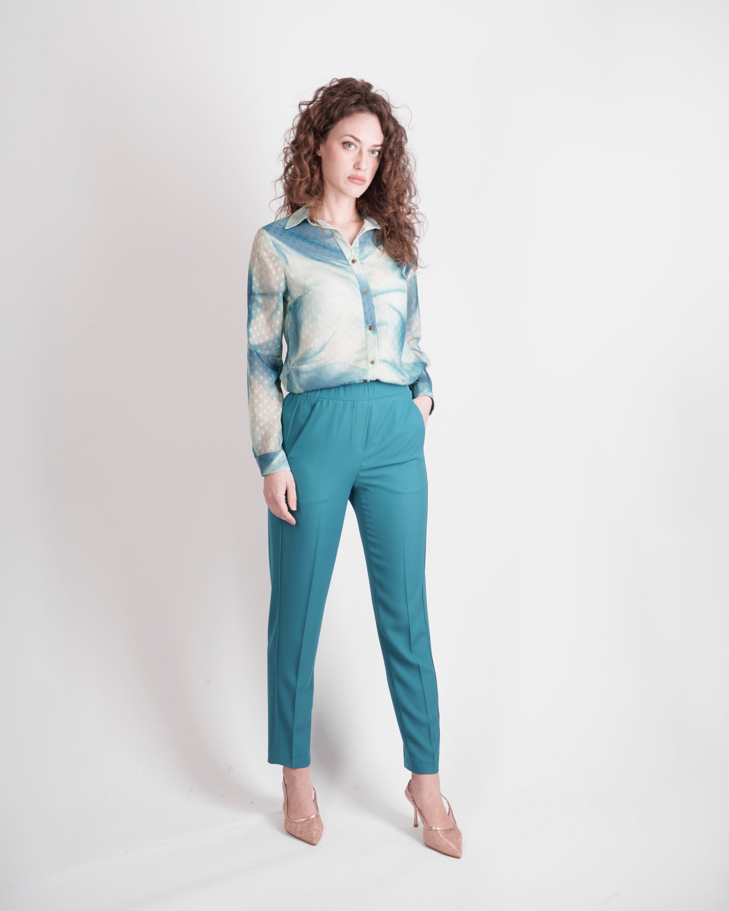 Camicia devorata fantasia fiore sfumato SCOPA