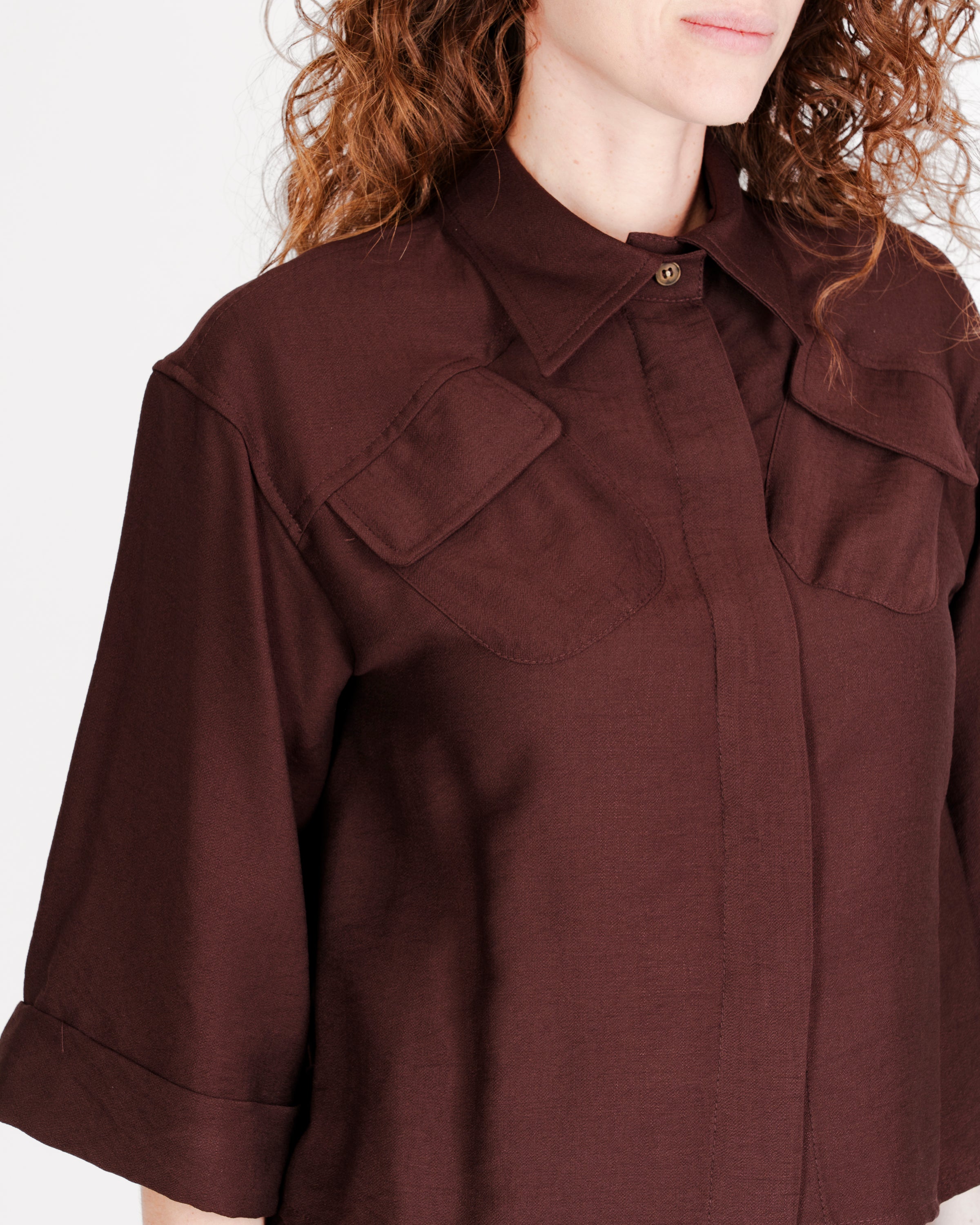 Camicia corta Edas crinkle viscosa CONTESSA