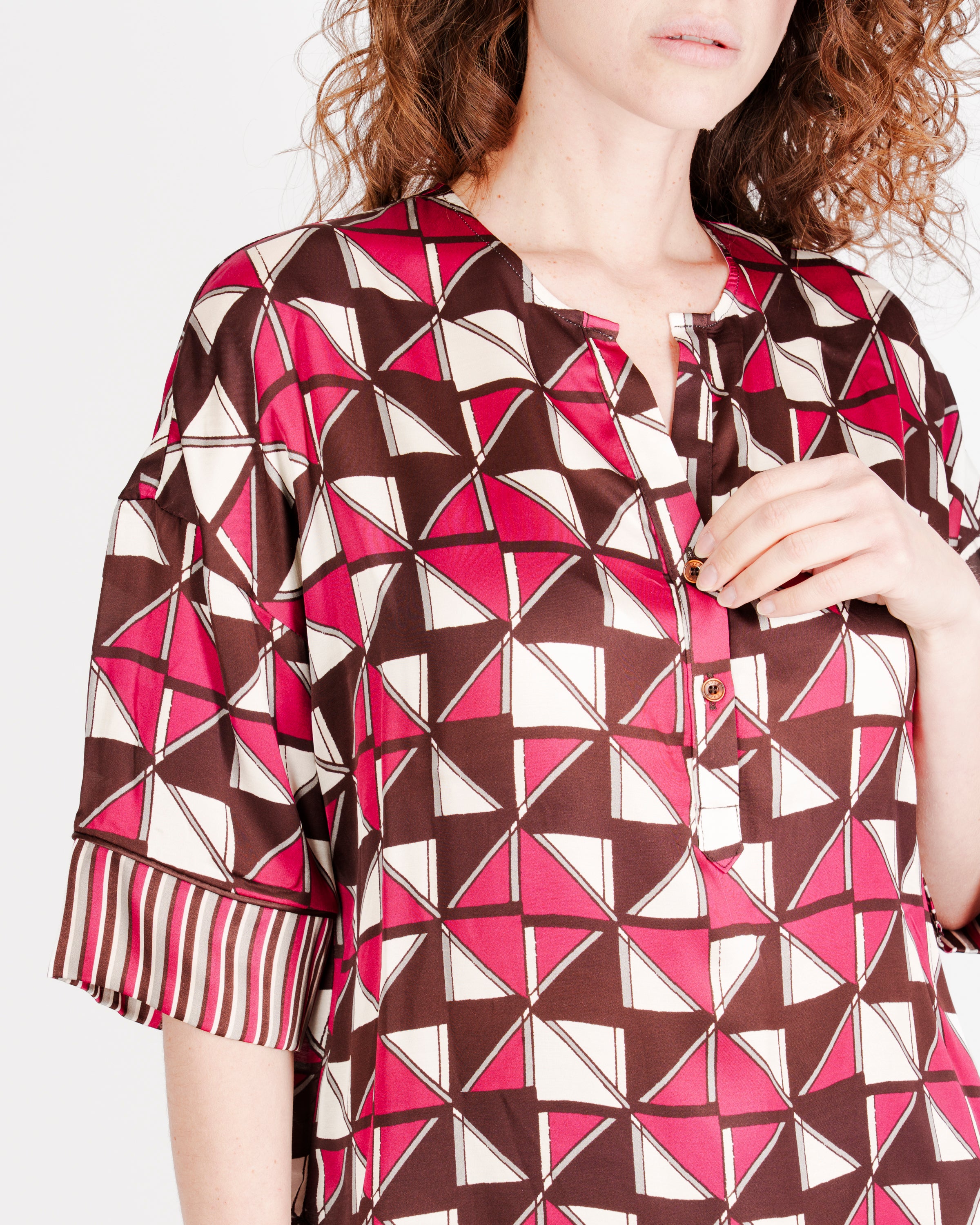 Blusa a coreana Edas stampa rombi SBERLA