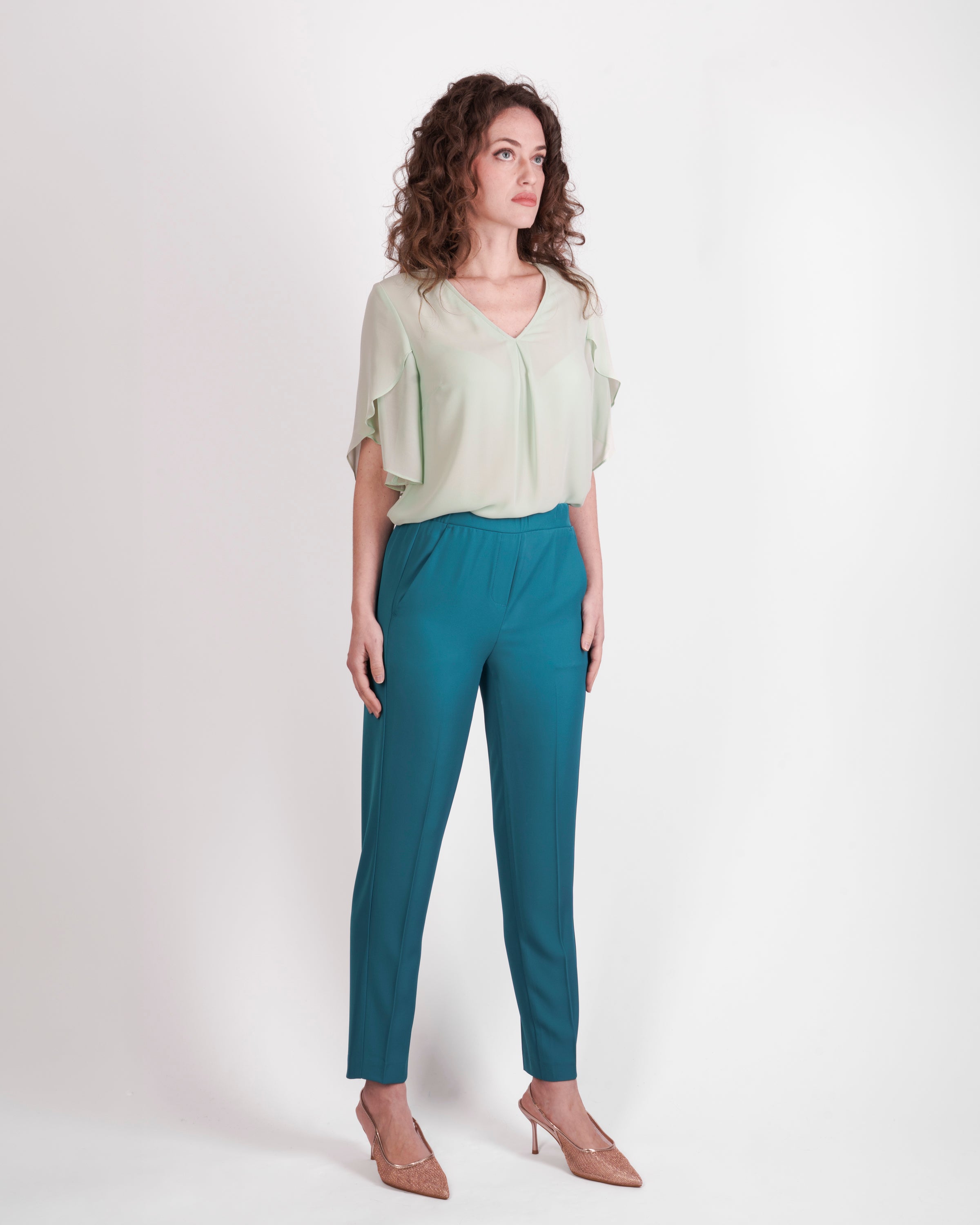 Pantalone con elastico in cadì CASSETTA
