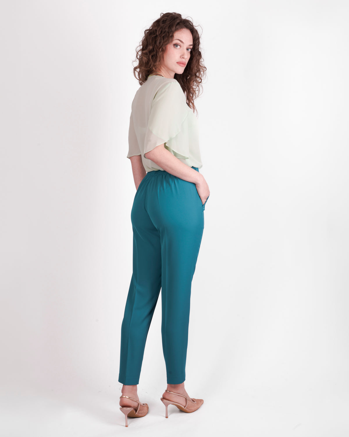 Pantalone con elastico in cadì CASSETTA