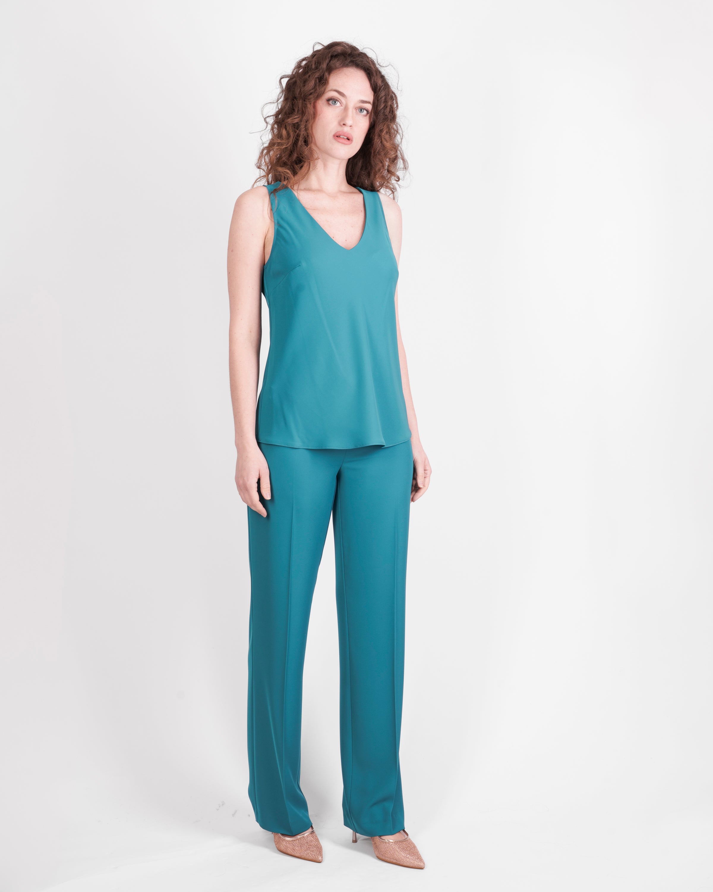 Top scollo a V in cadì CARMELO