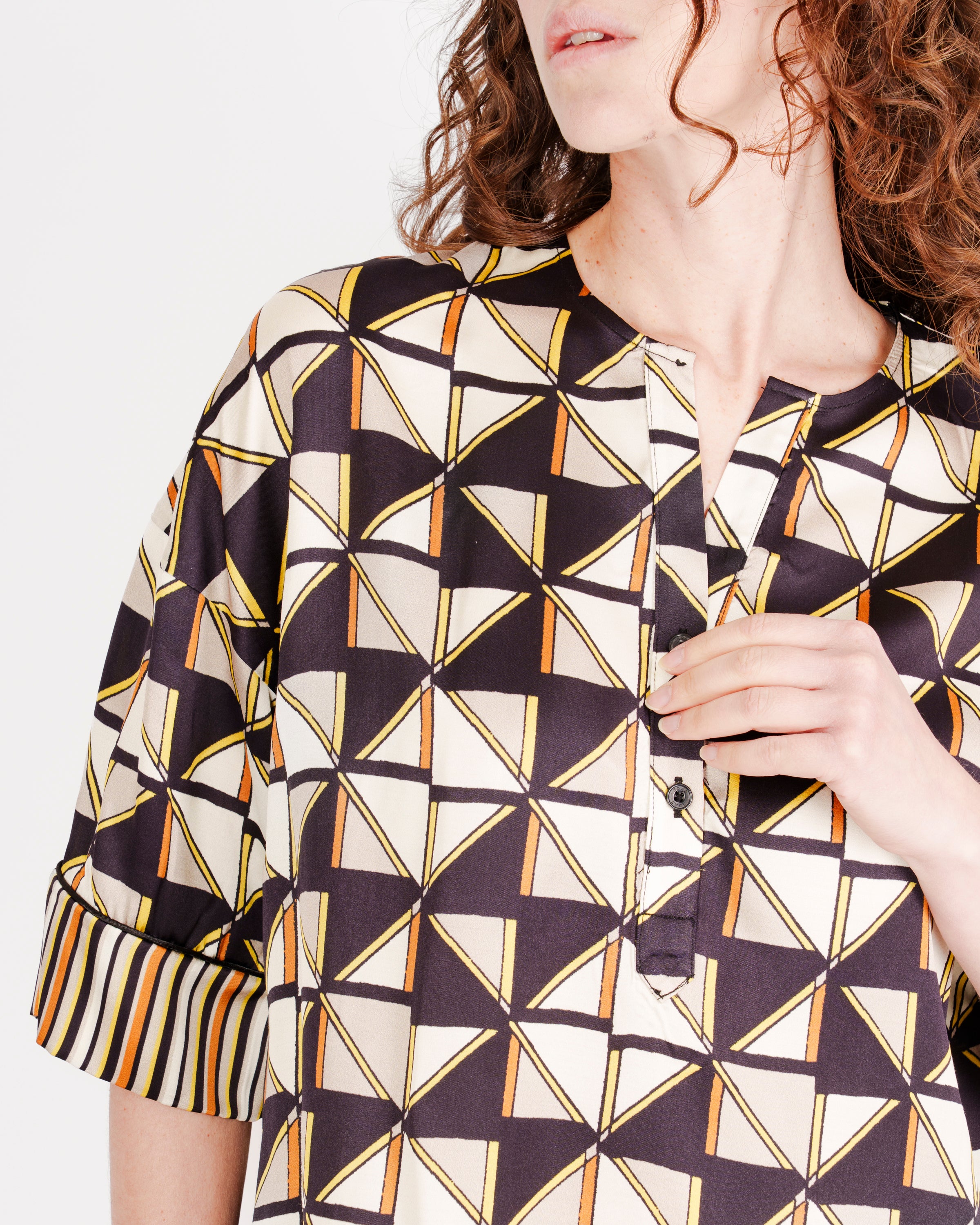 Blusa a coreana Edas stampa rombi SBERLA