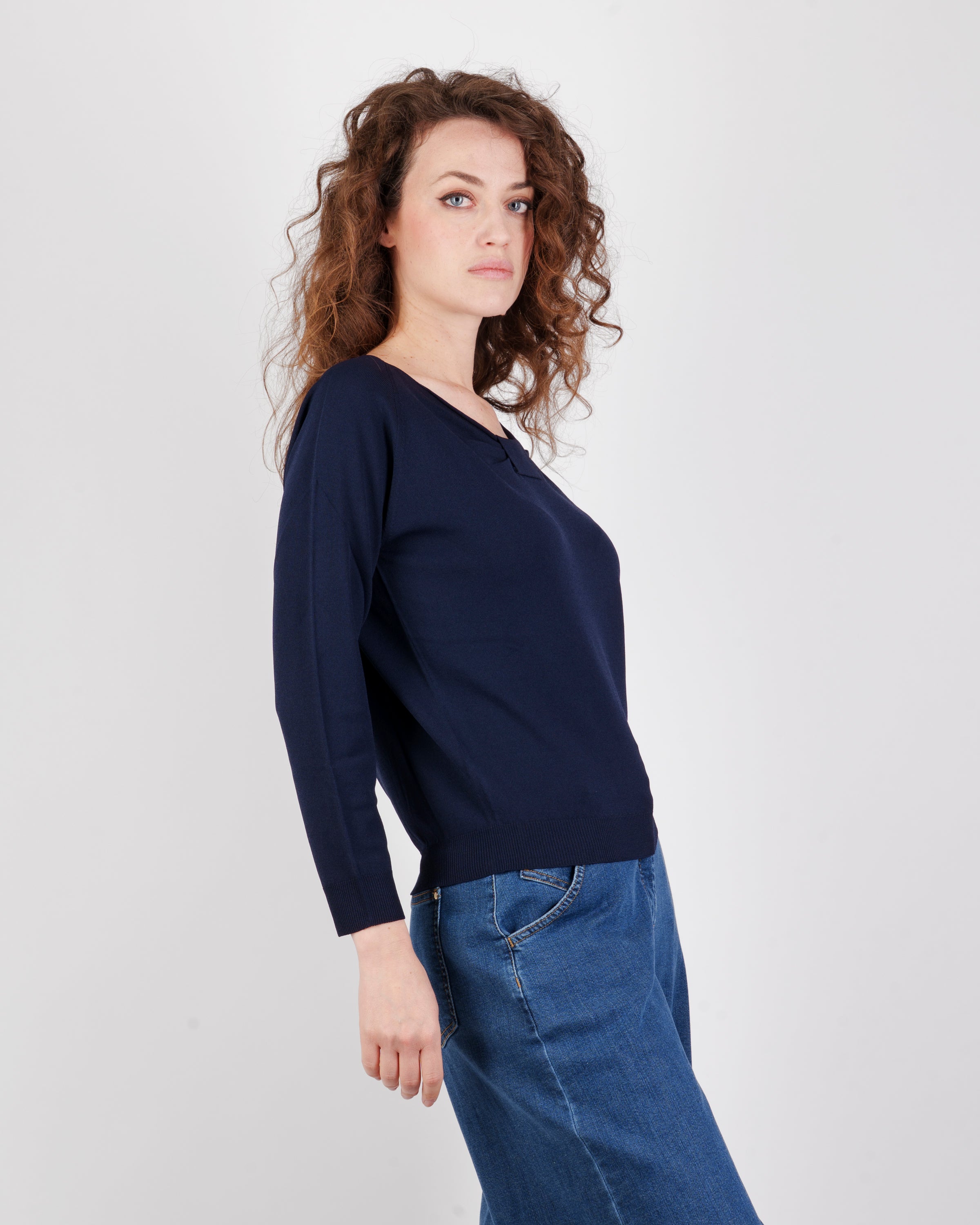Maglia in viscosa motivo piega 16006