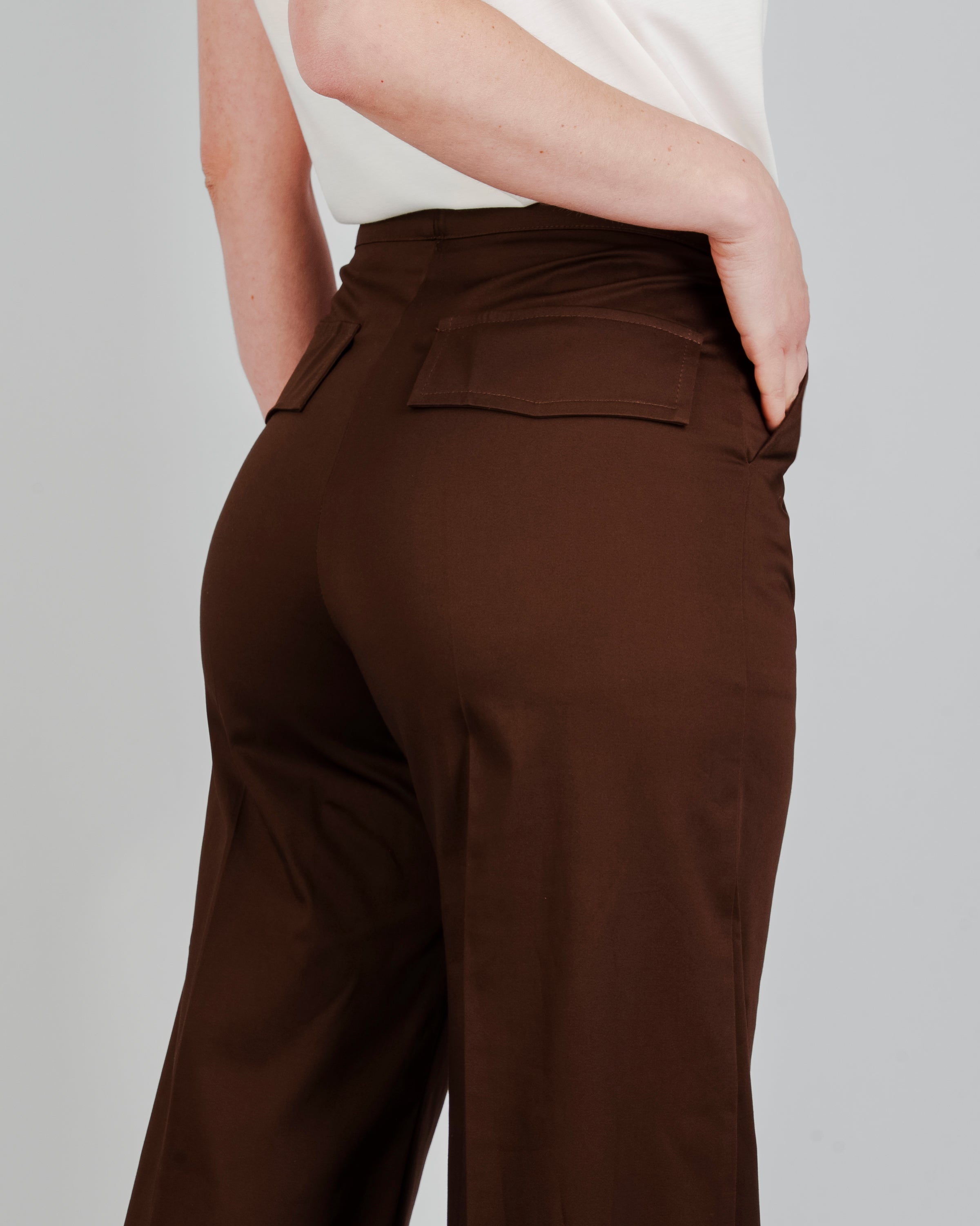 Pantalone cotone palazzo tasca filo DS 5712