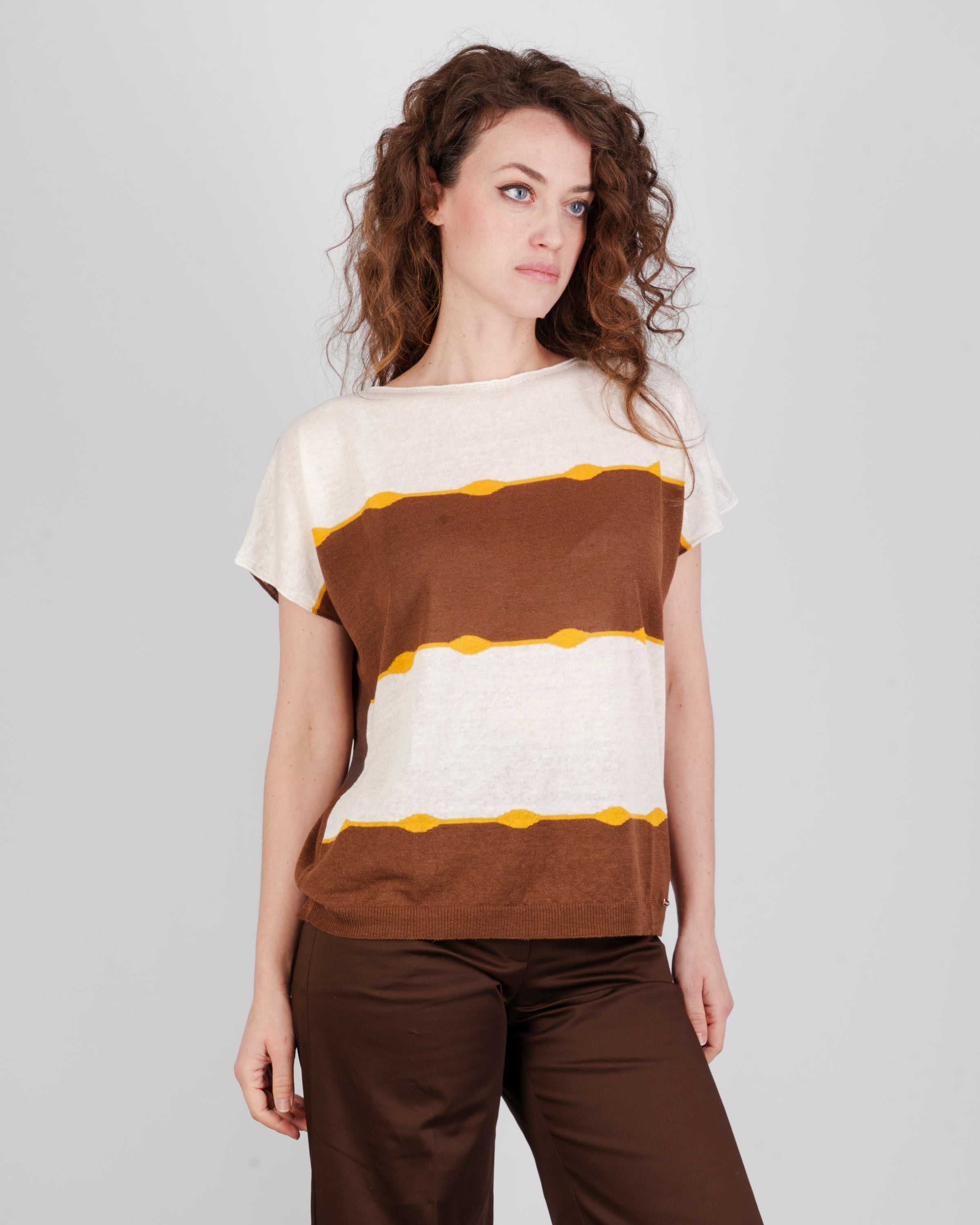 Maglia boxy righe onde 92431