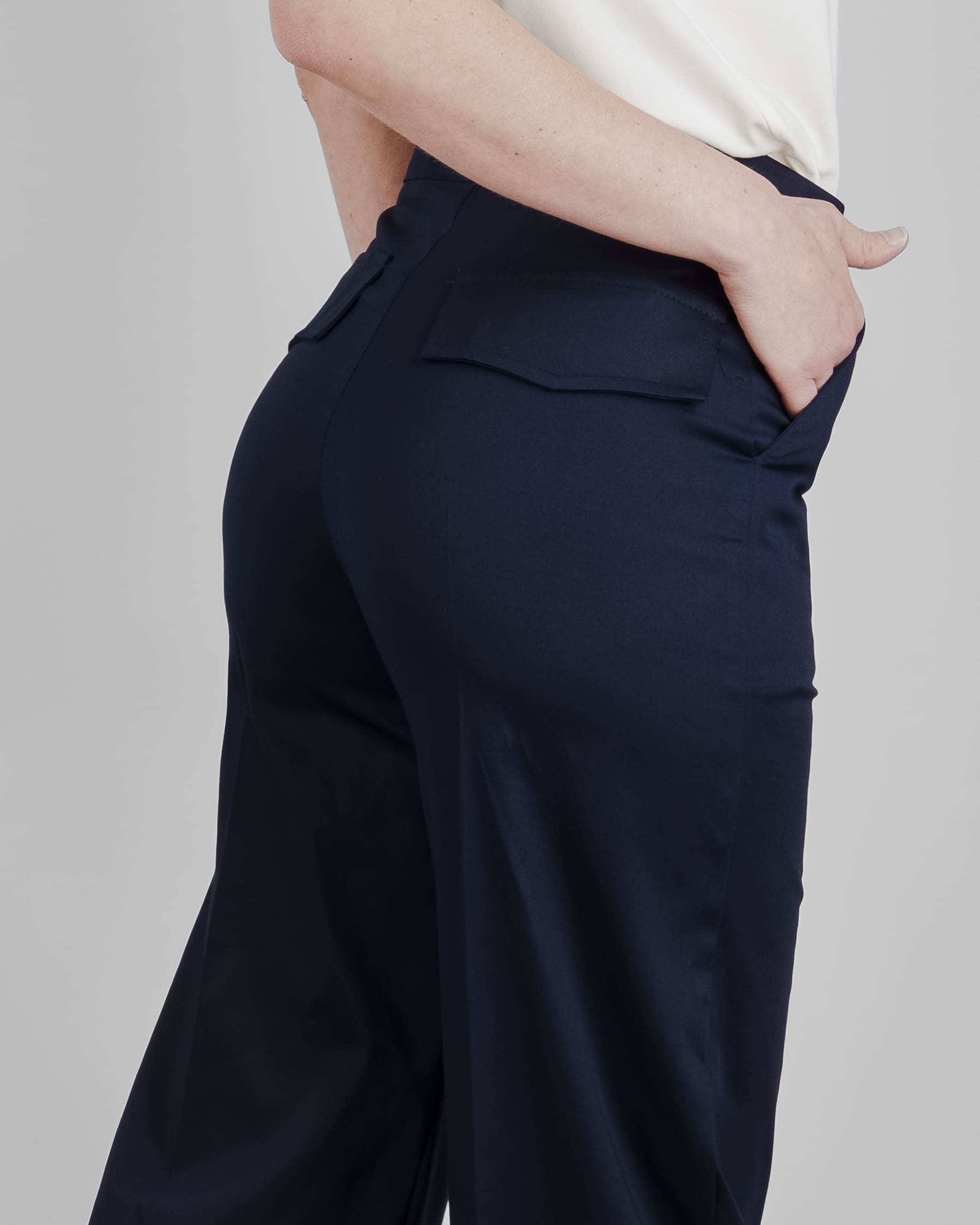 Pantalone cotone palazzo tasca filo DS 5712