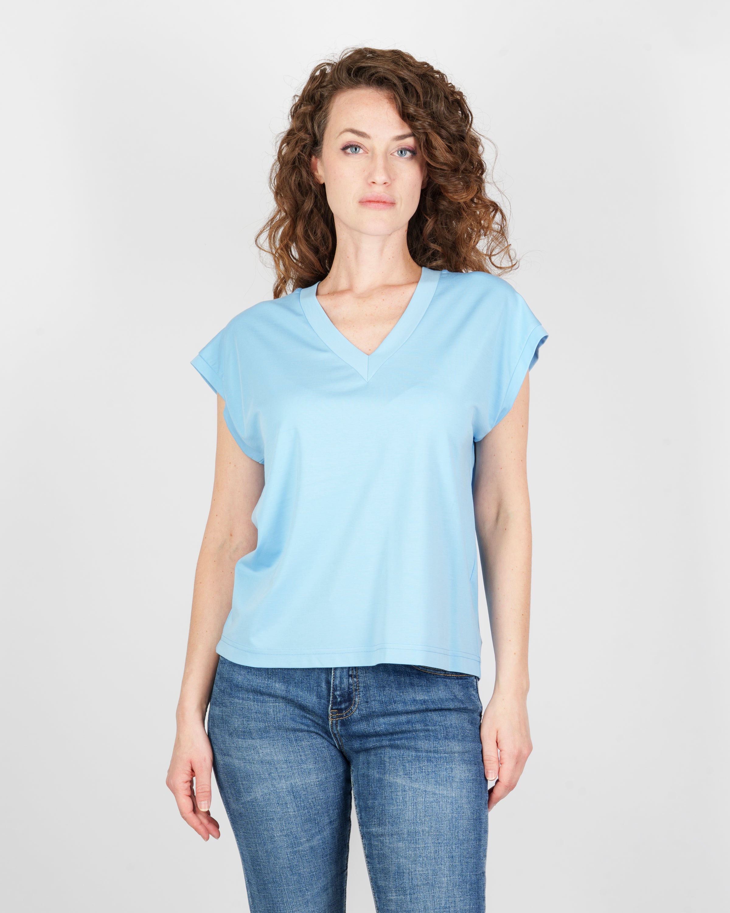 T-shirt scollo a V manica scesa 4023/3