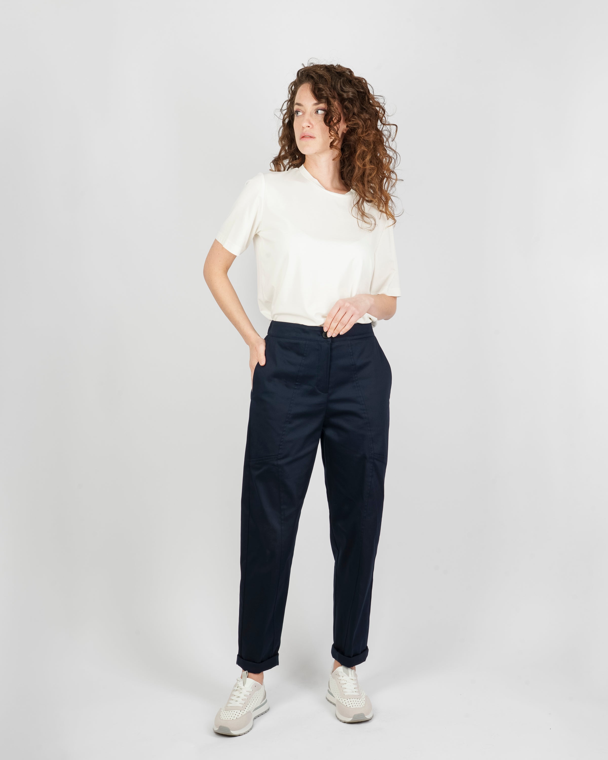Pantalone in cotone elastico dietro DS 5704