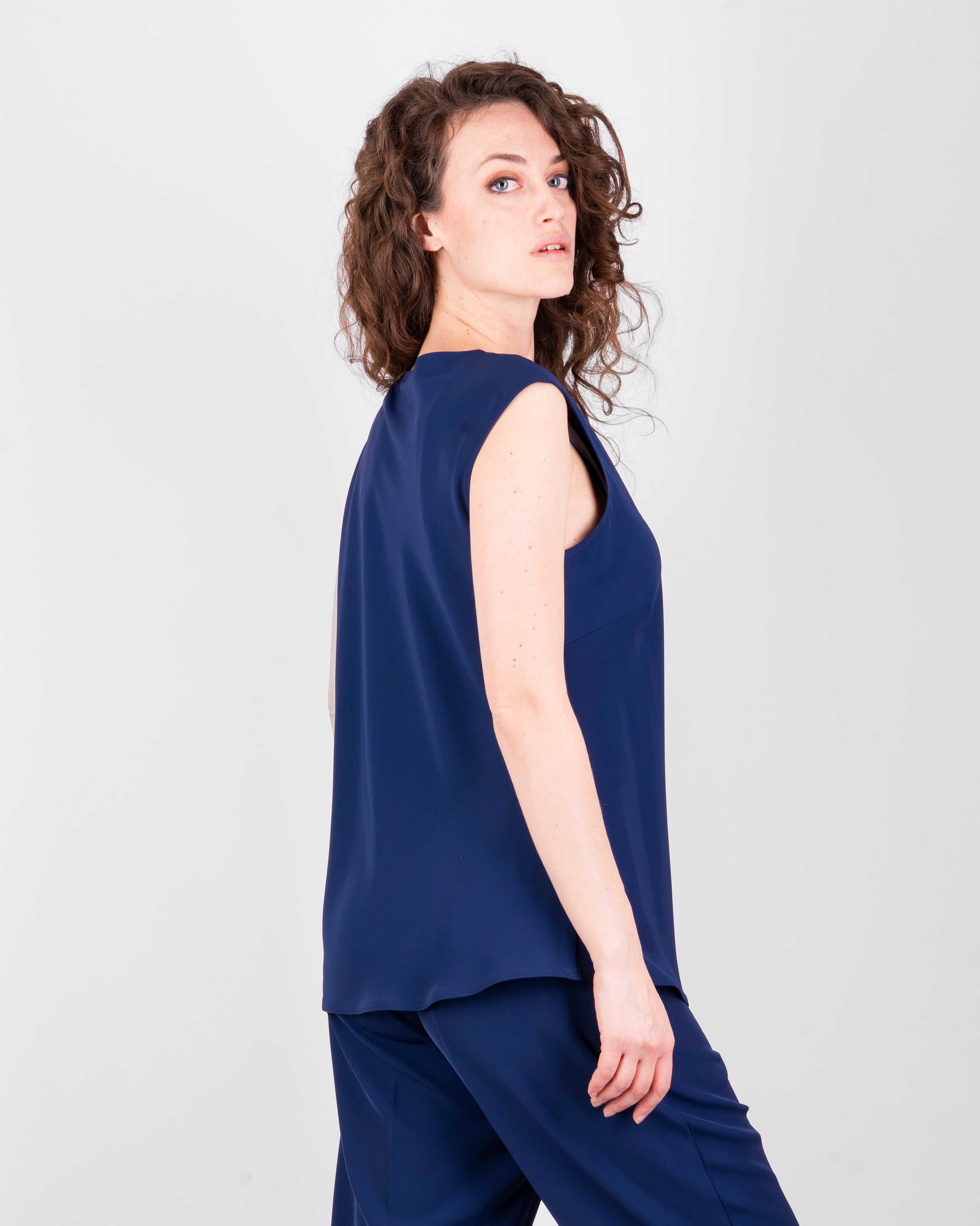 Blusa scollo a V bordi cadì CASIMIRO