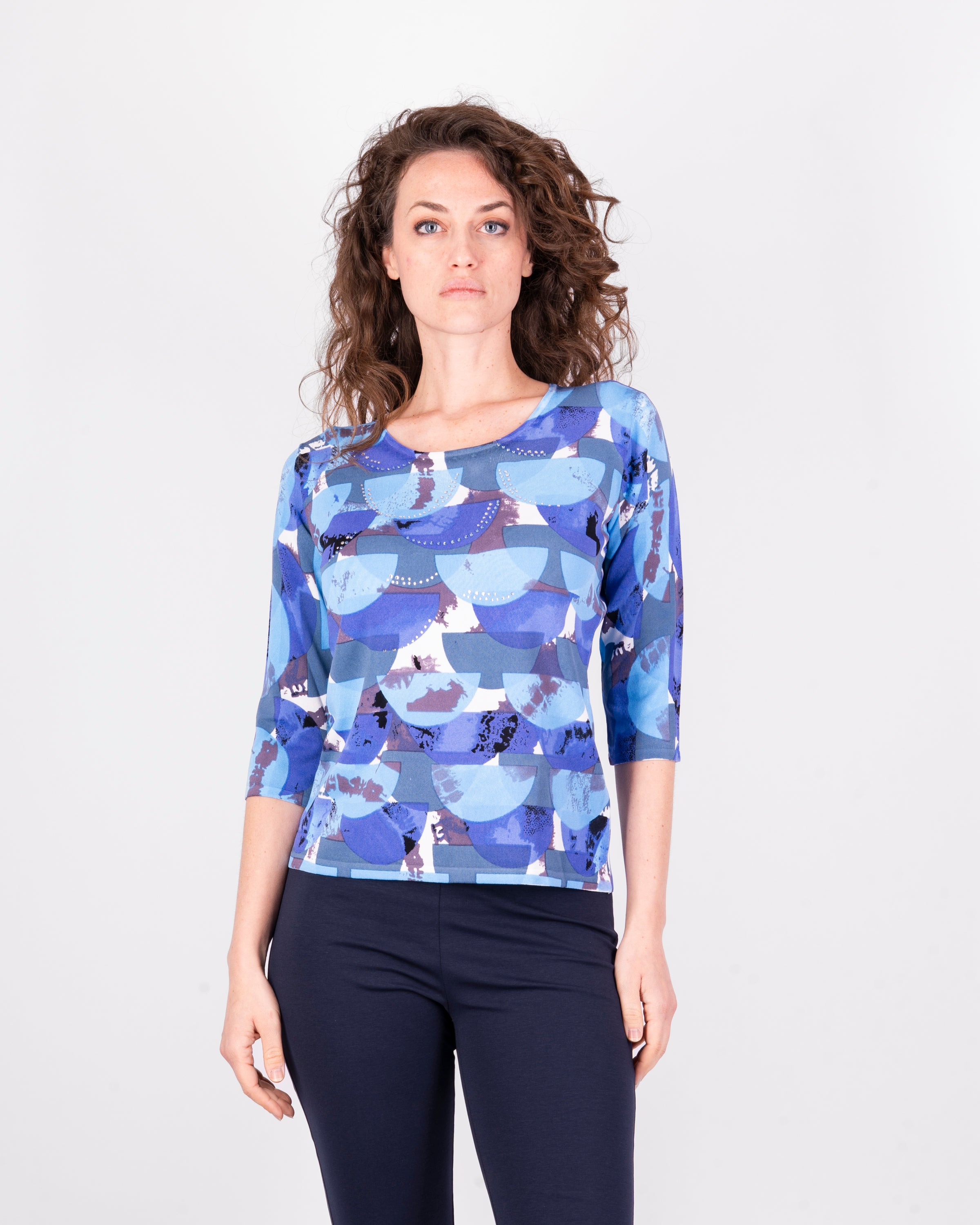 Maglia girocollo viscosa manica 3/4 L5818