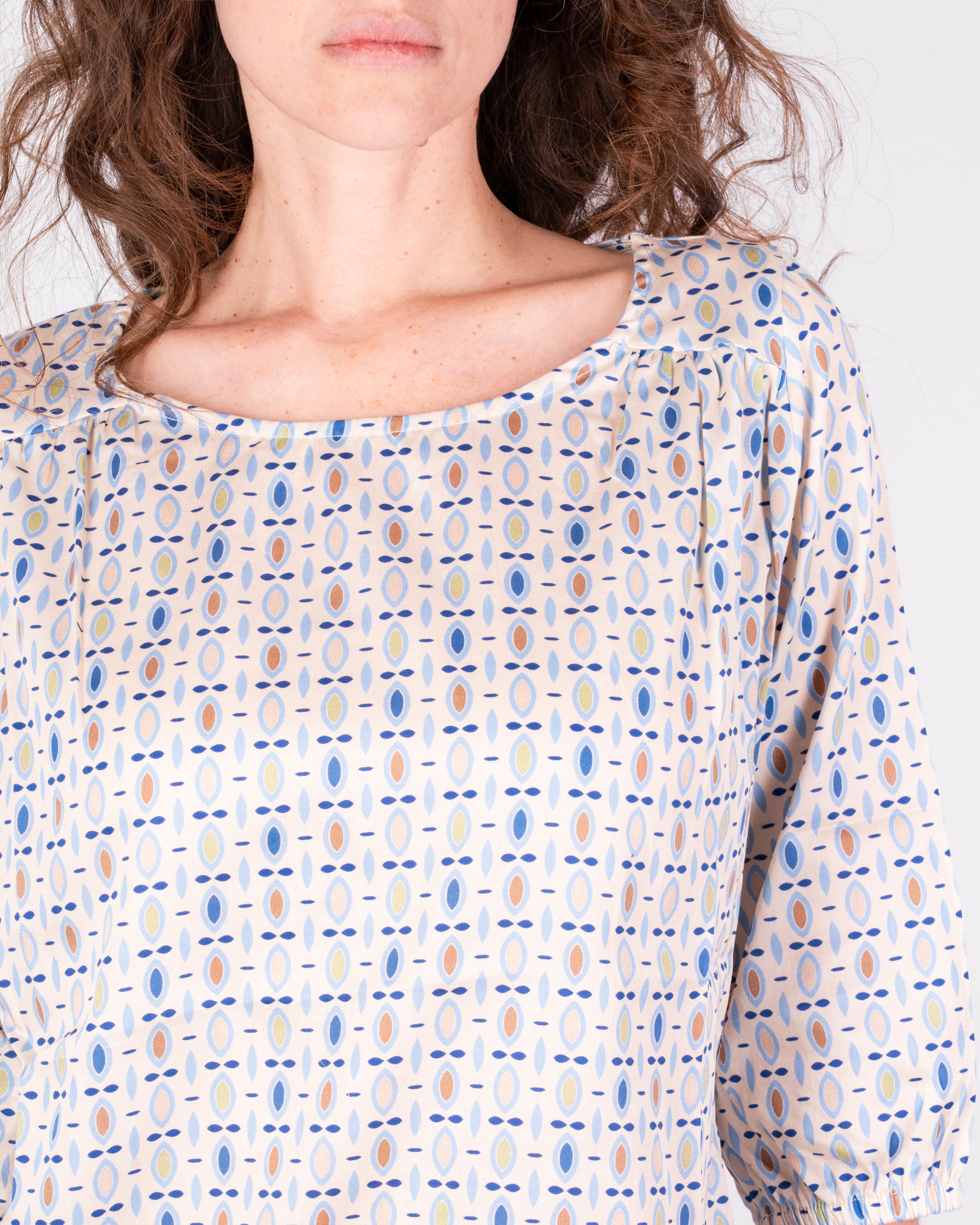 Blusa manica 3/4 in cotone lucido S-110
