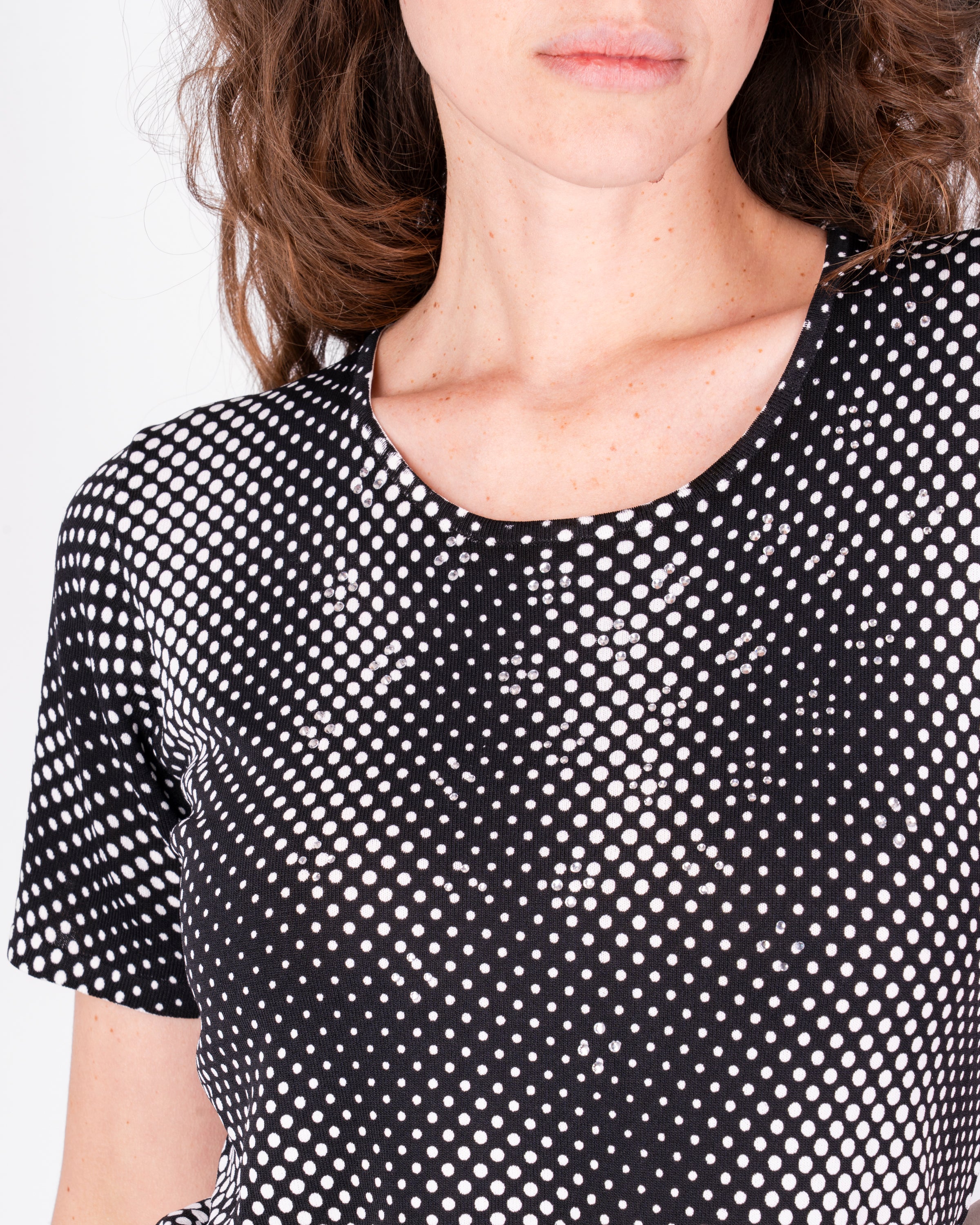 Maglia in viscosa micro pois L5694