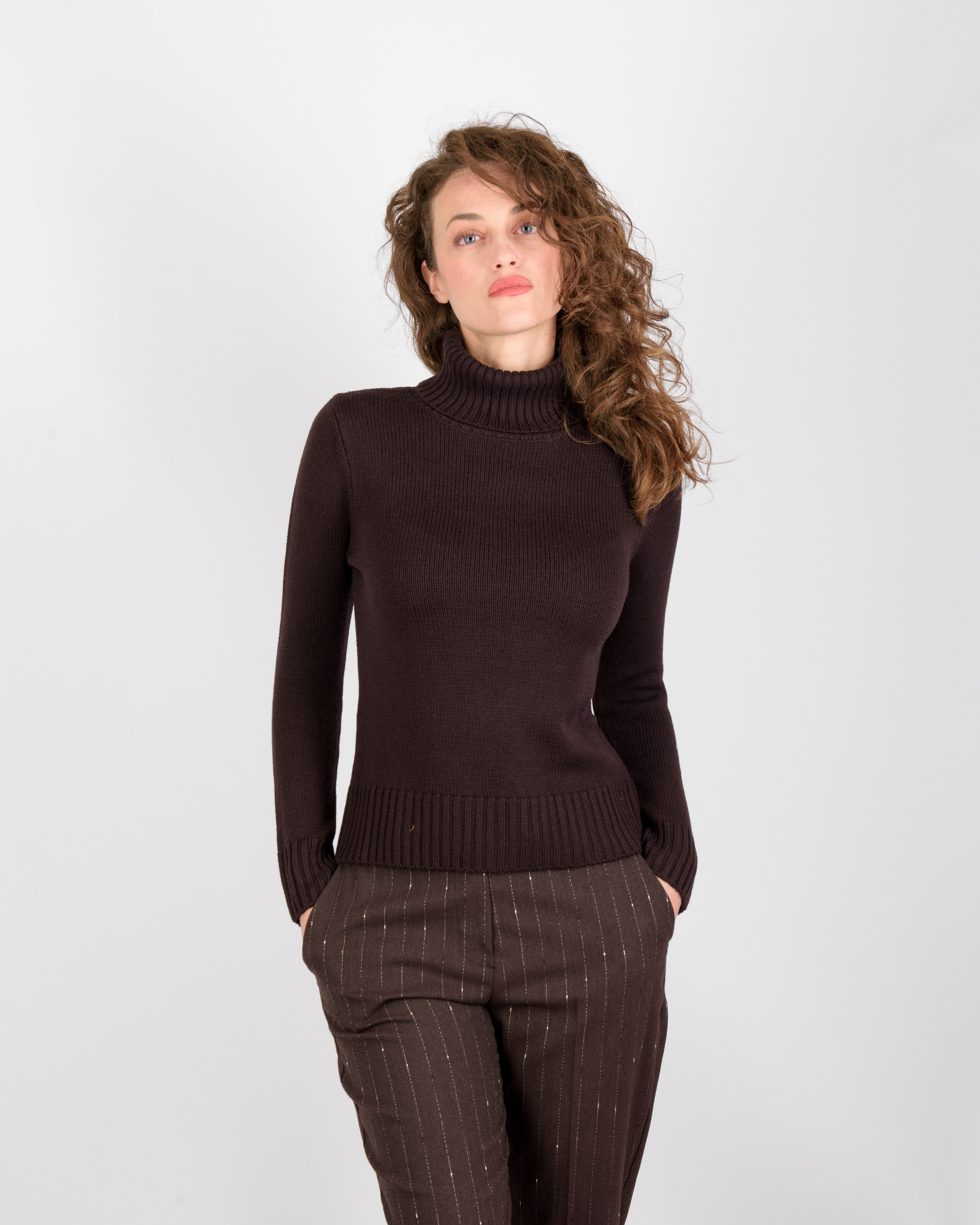 Maglia dolcevita rasata pura lana KN 04