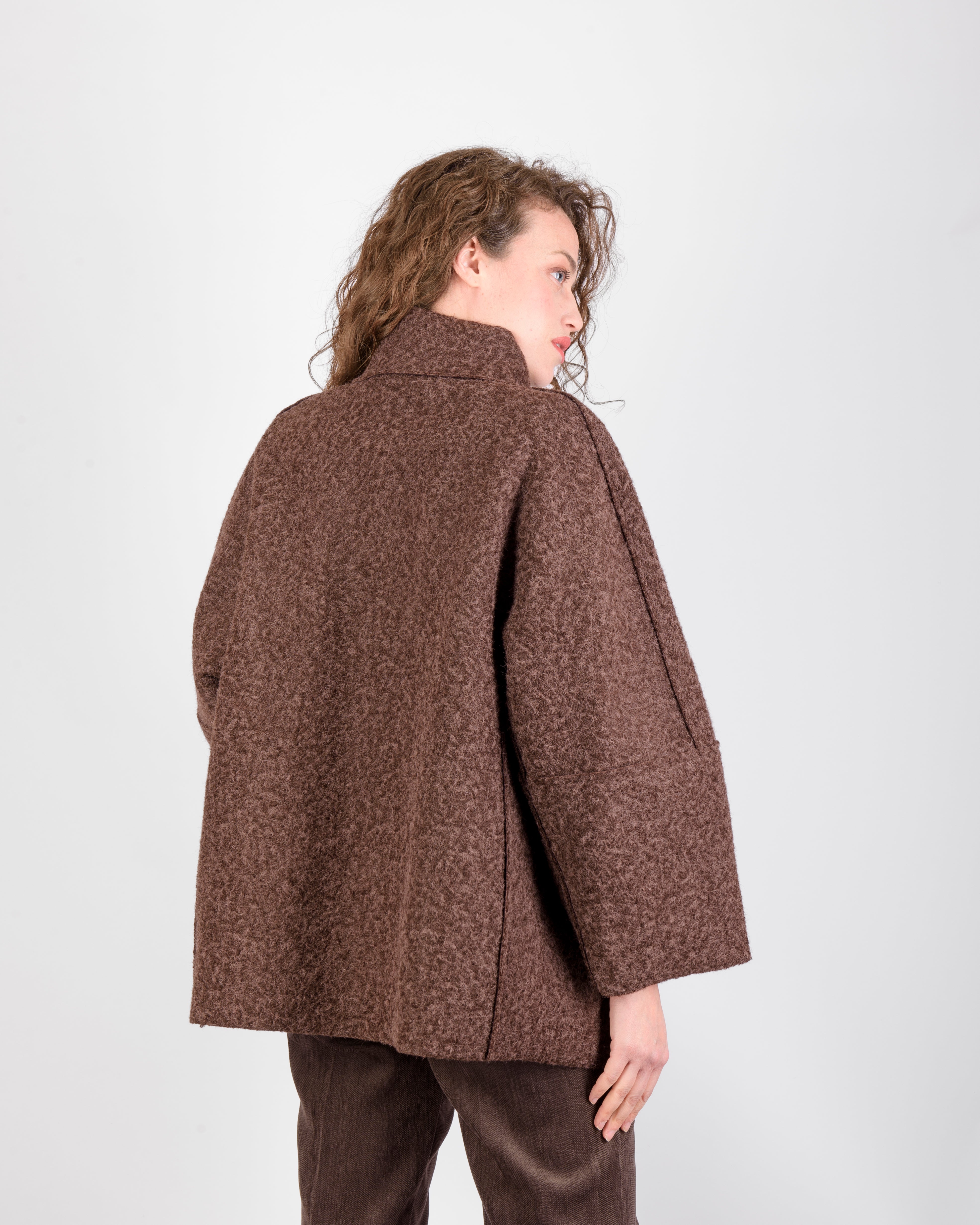 Giacca in lana cotta over reversibile DS 5488