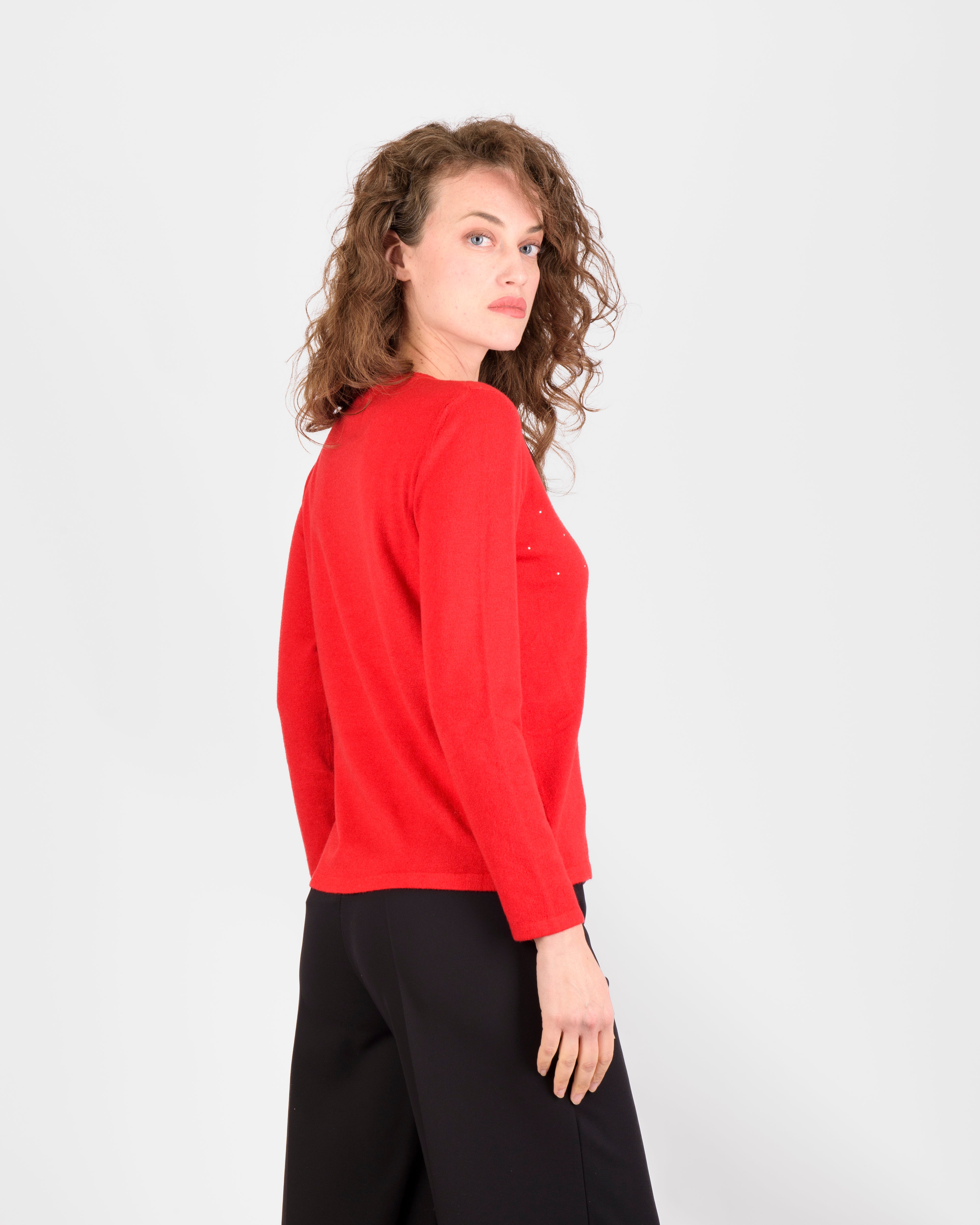 Maglia giro elegante pioggia di cristalli HU05