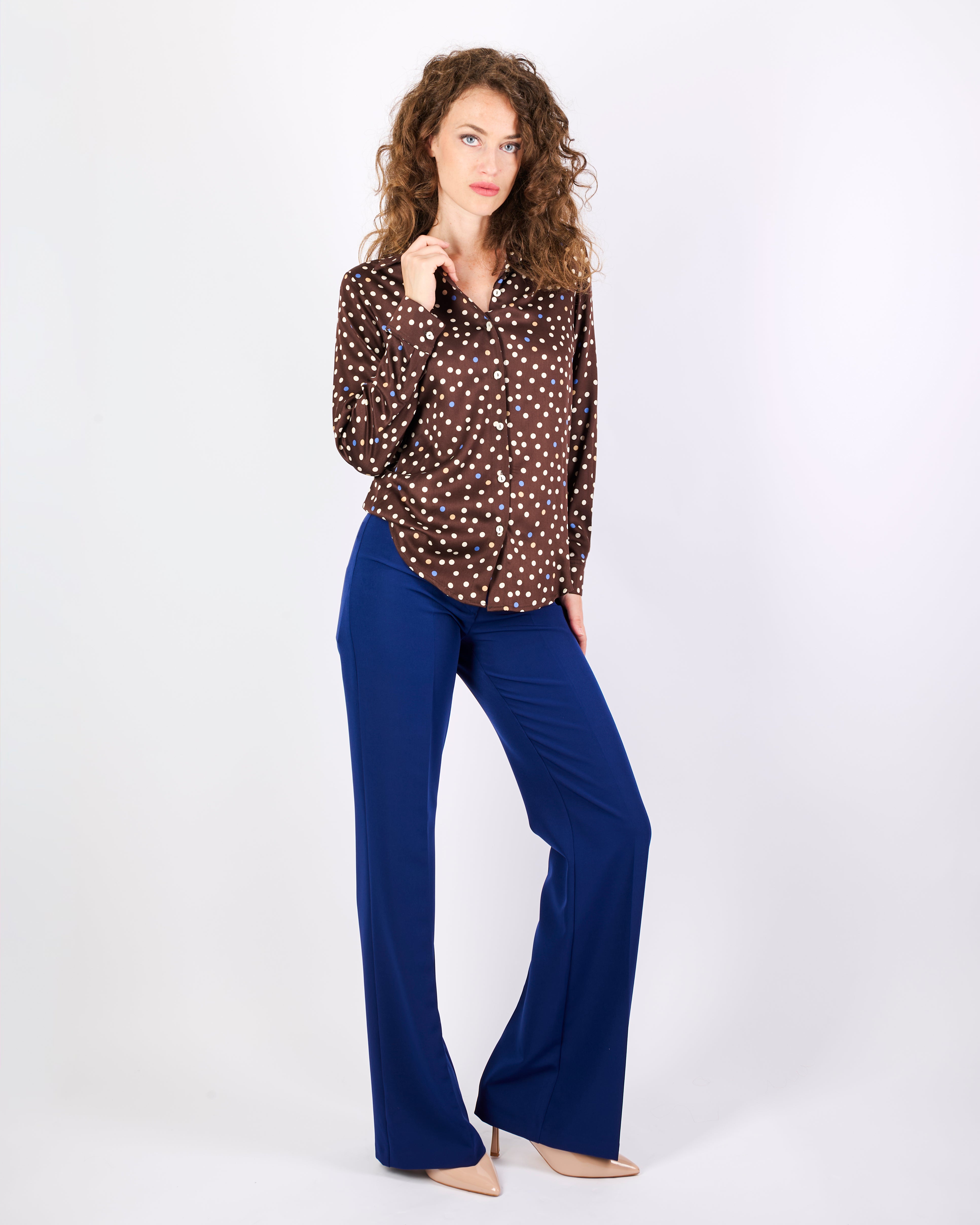 Pantalone con fibbie oro tecnico TISANA