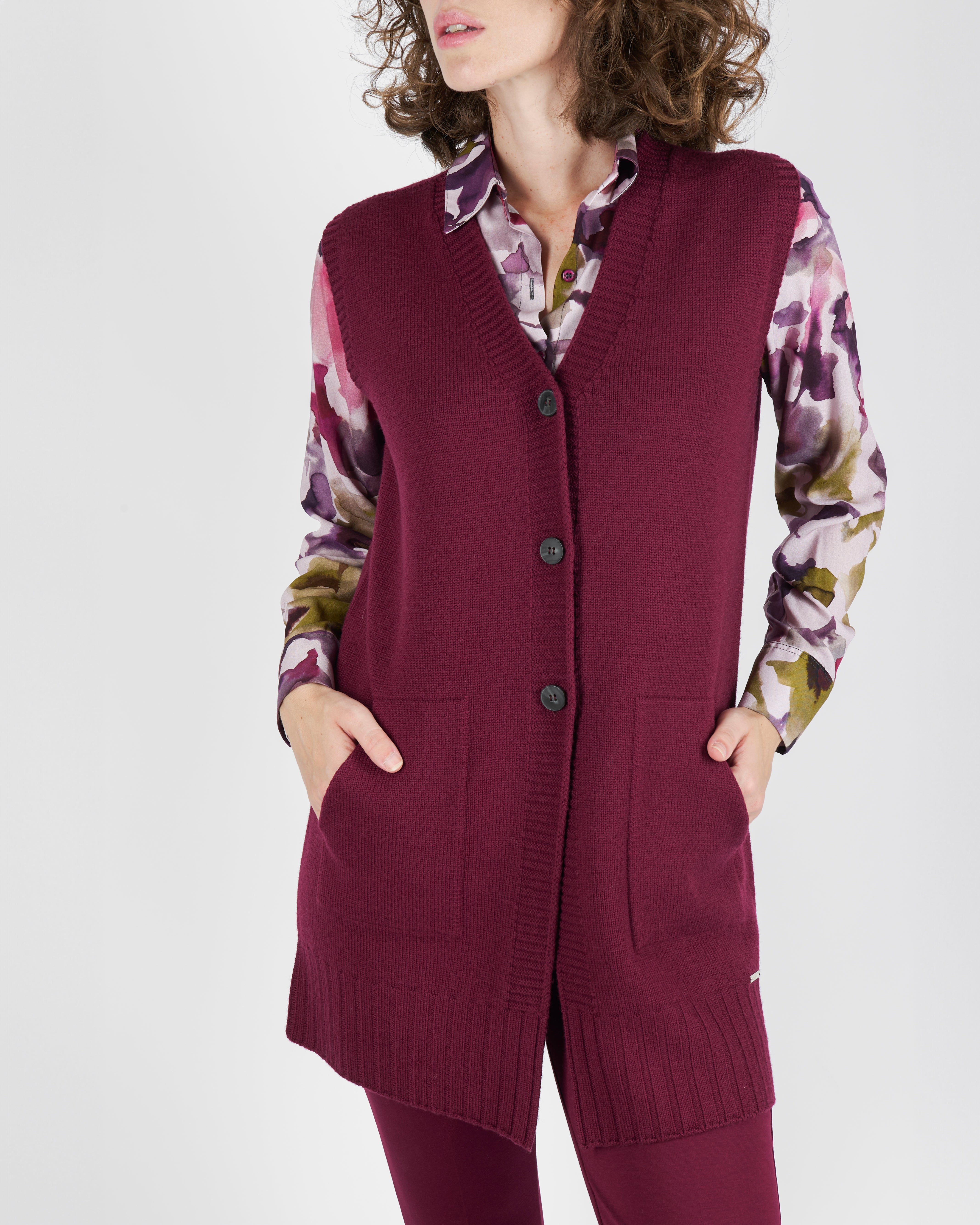 Gilet smanicato lungo tasche CL 1951