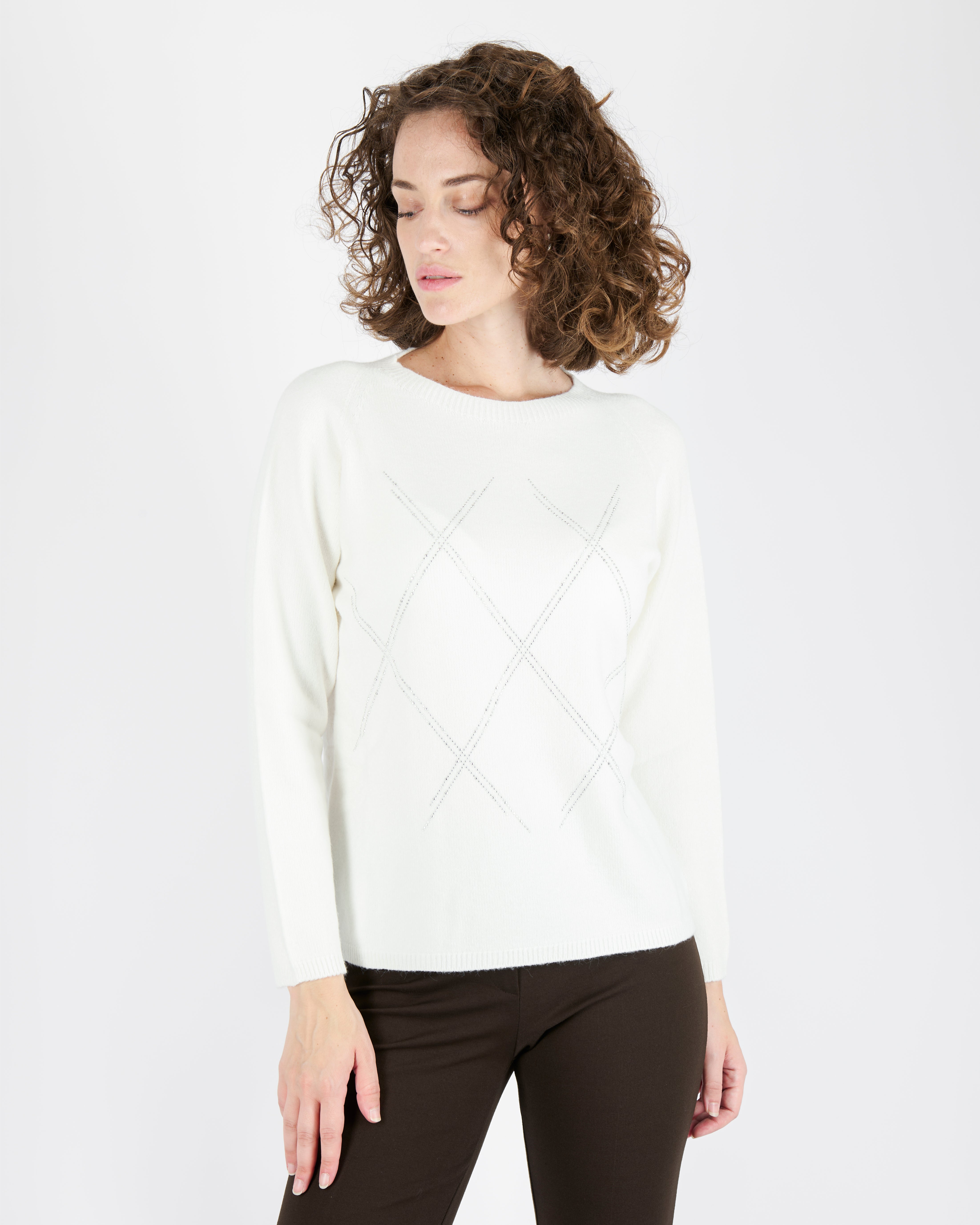 Girocollo motivo rombi strass AN 12