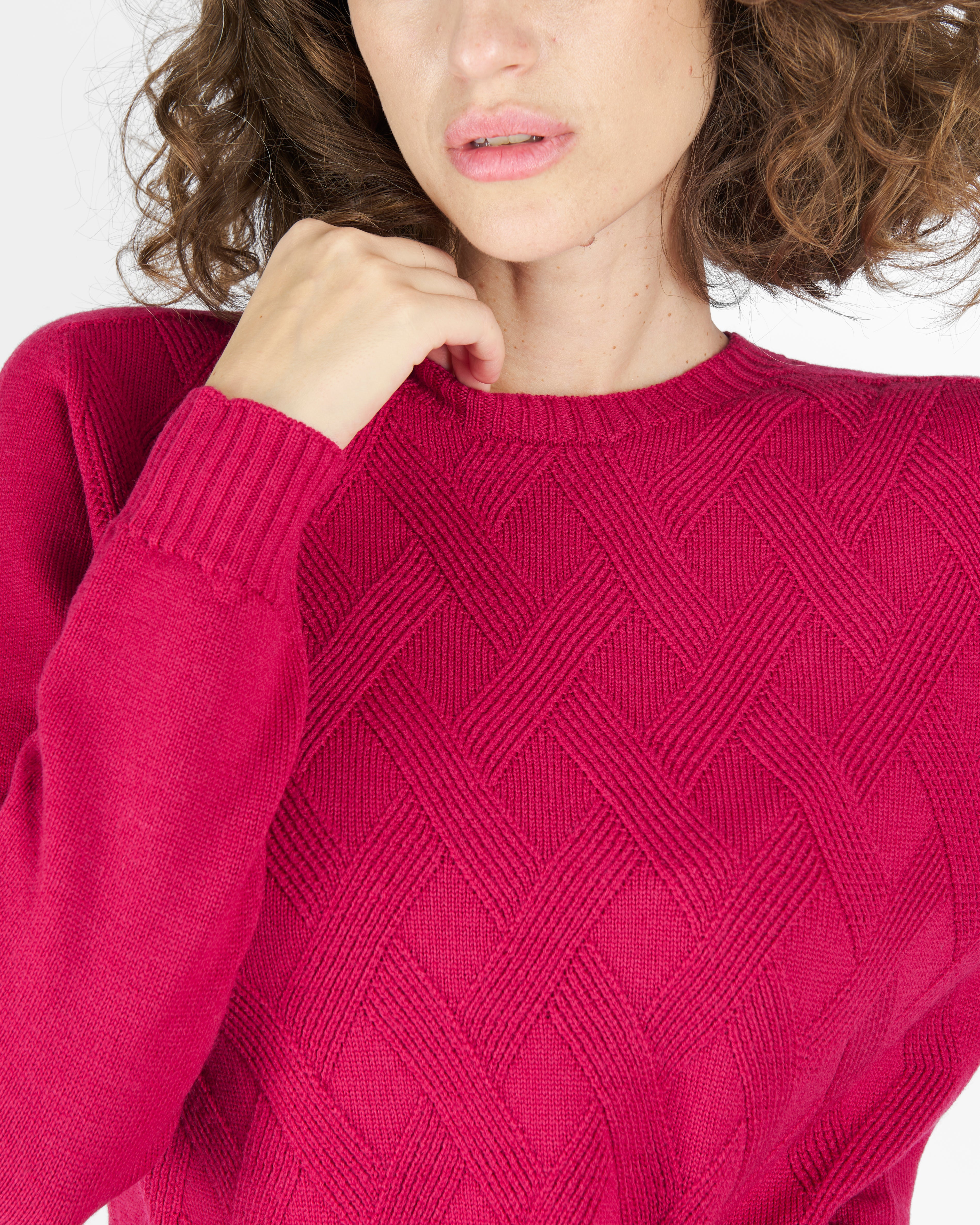 Girocollo pura lana rombi CA 257/A